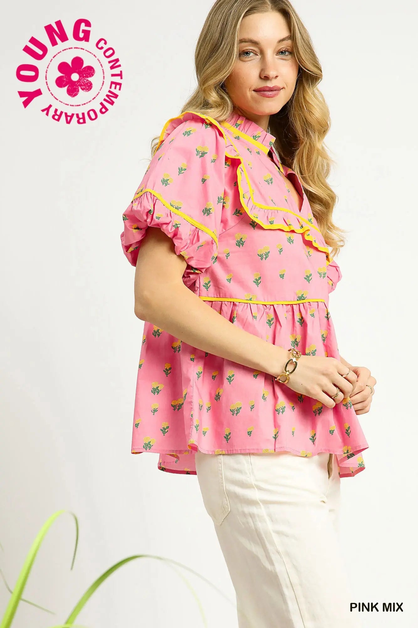 Freshly Squeezed Pink Lemonade Babydoll Cotton Top