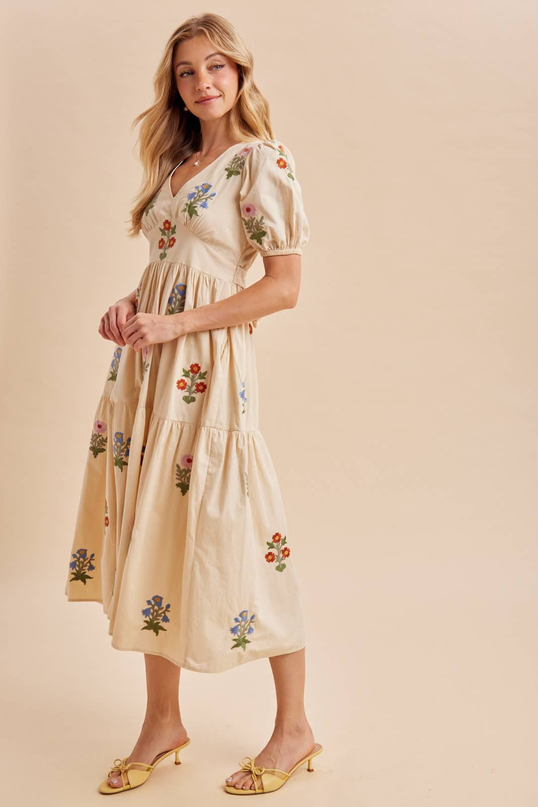 Garden Floral Embroidery 100 Cotton Dress