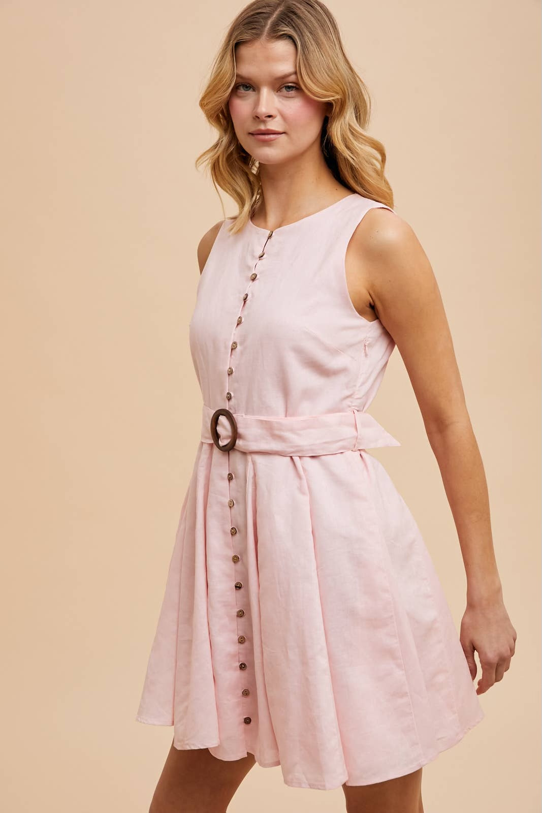 Pretty in Pink Linen Dress