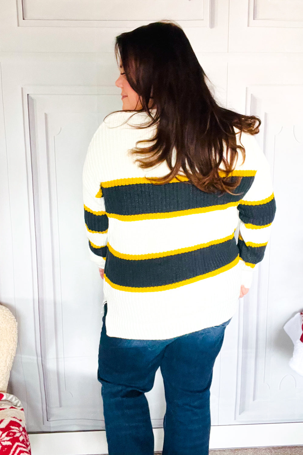 Oregon Ducks Stripe Oversize Knit Sweater