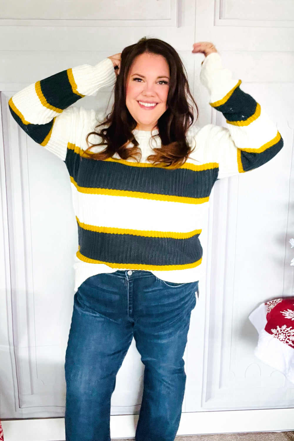 Oregon Ducks Stripe Oversize Knit Sweater