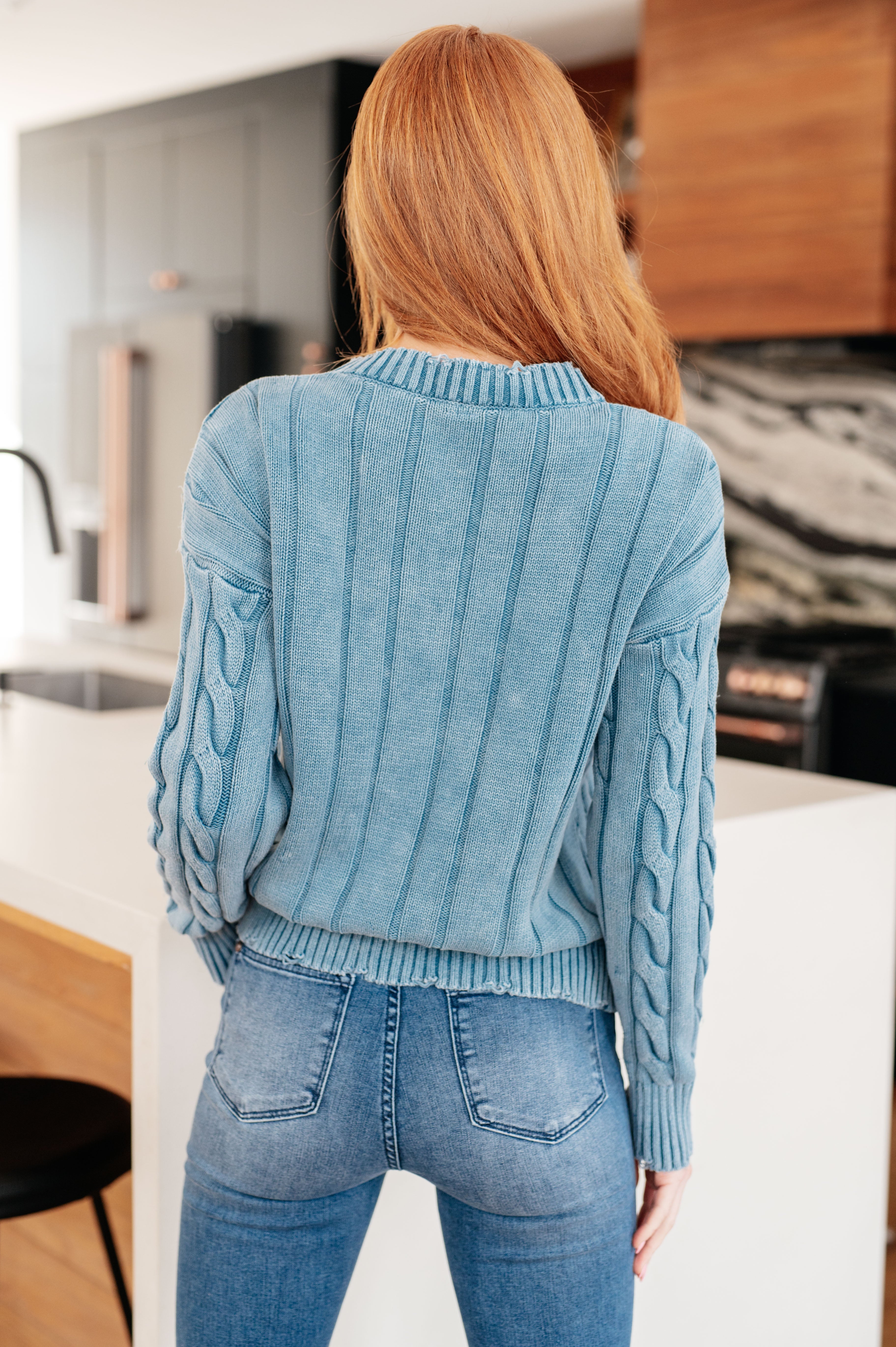 Blue Ocean Cable Knit Sweater