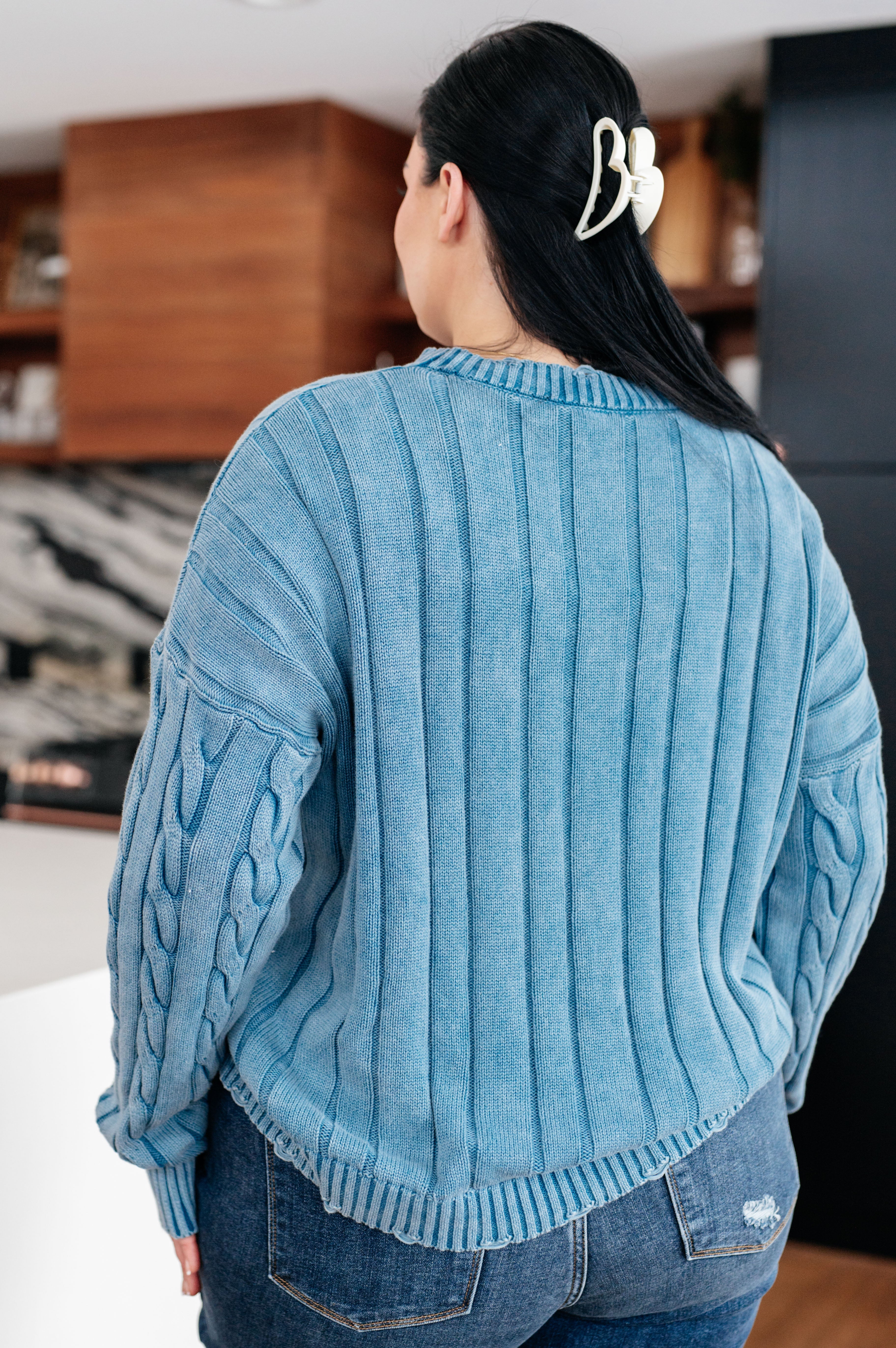 Blue Ocean Cable Knit Sweater