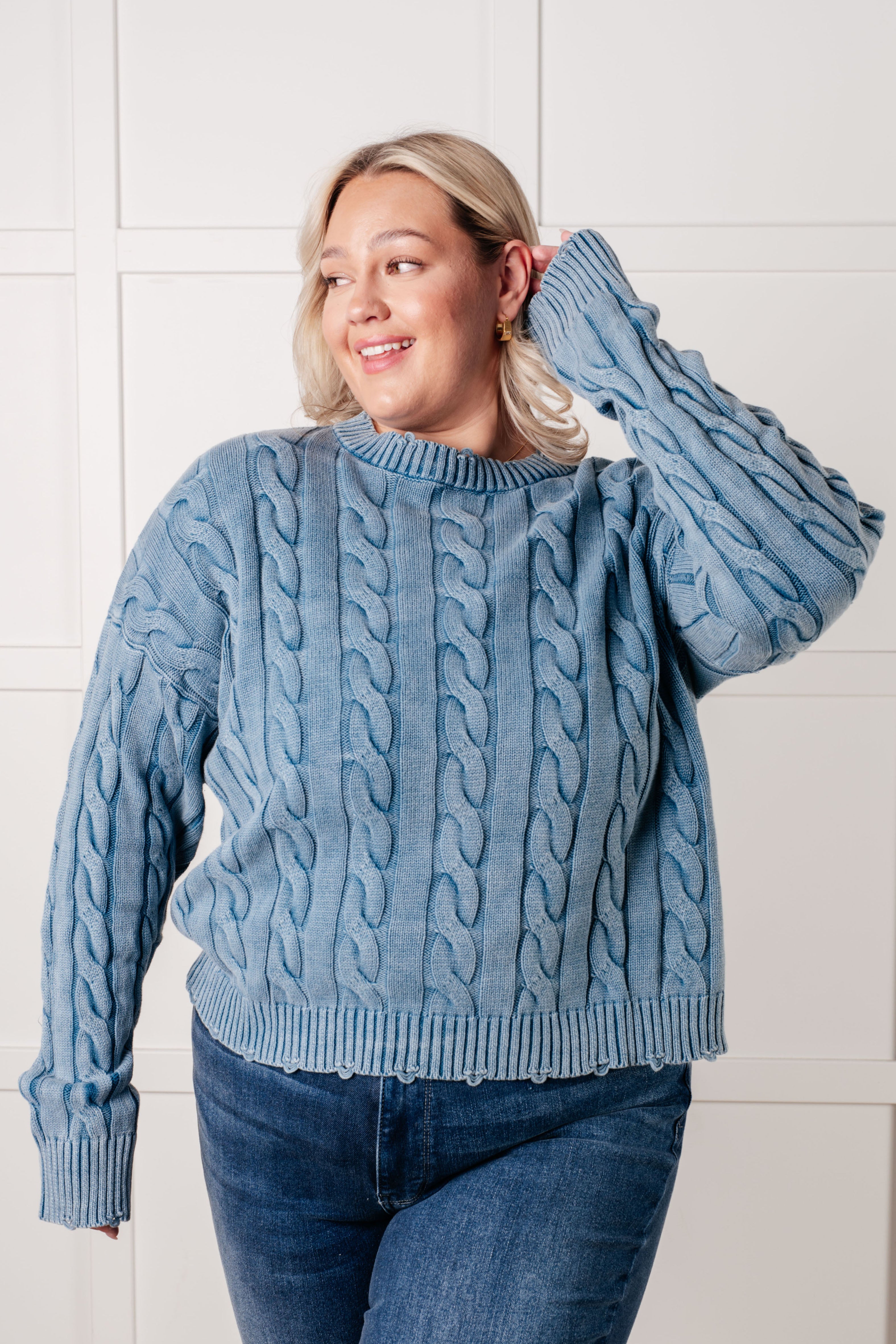 Blue Ocean Cable Knit Sweater