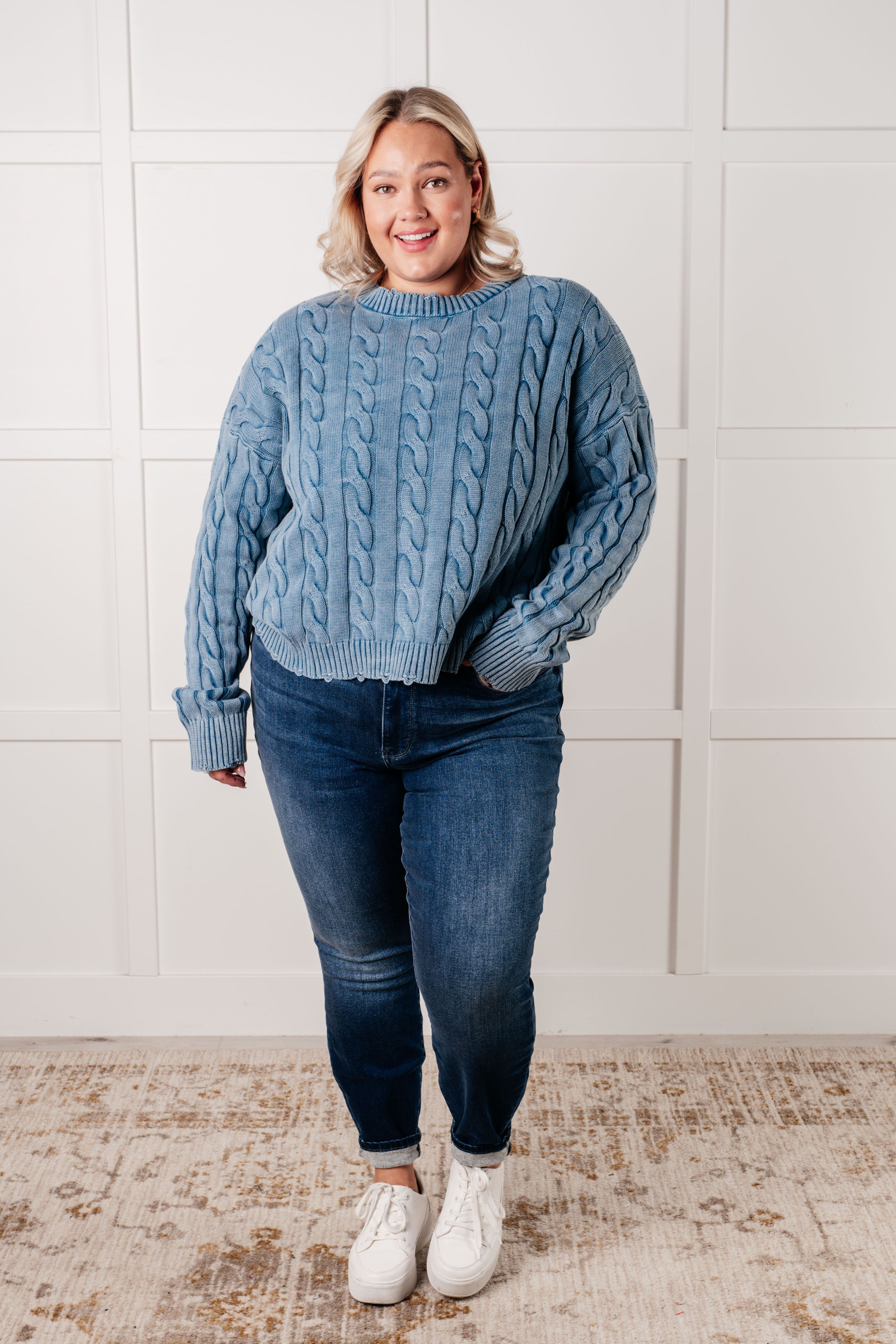 Blue Ocean Cable Knit Sweater