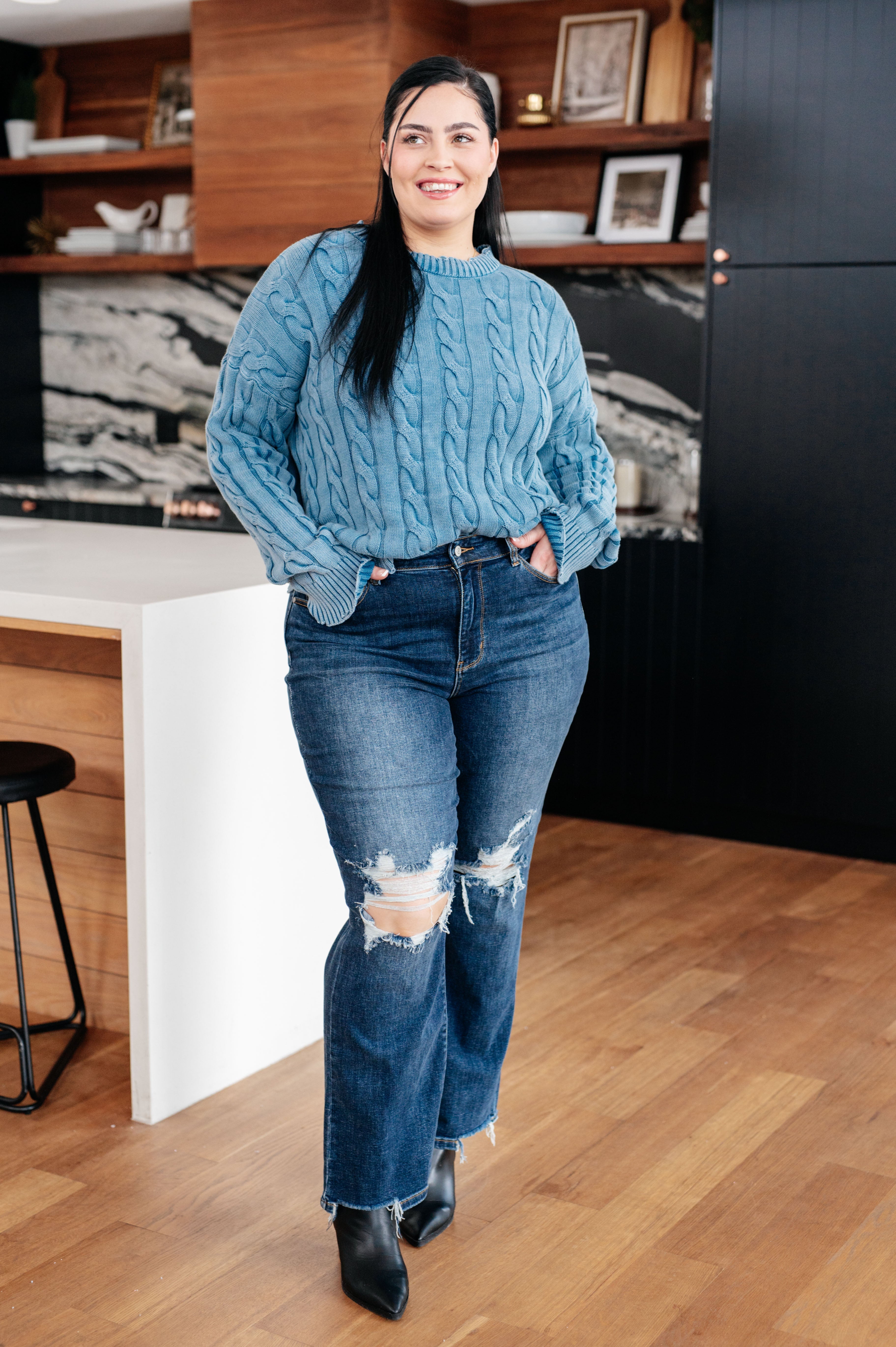 Blue Ocean Cable Knit Sweater