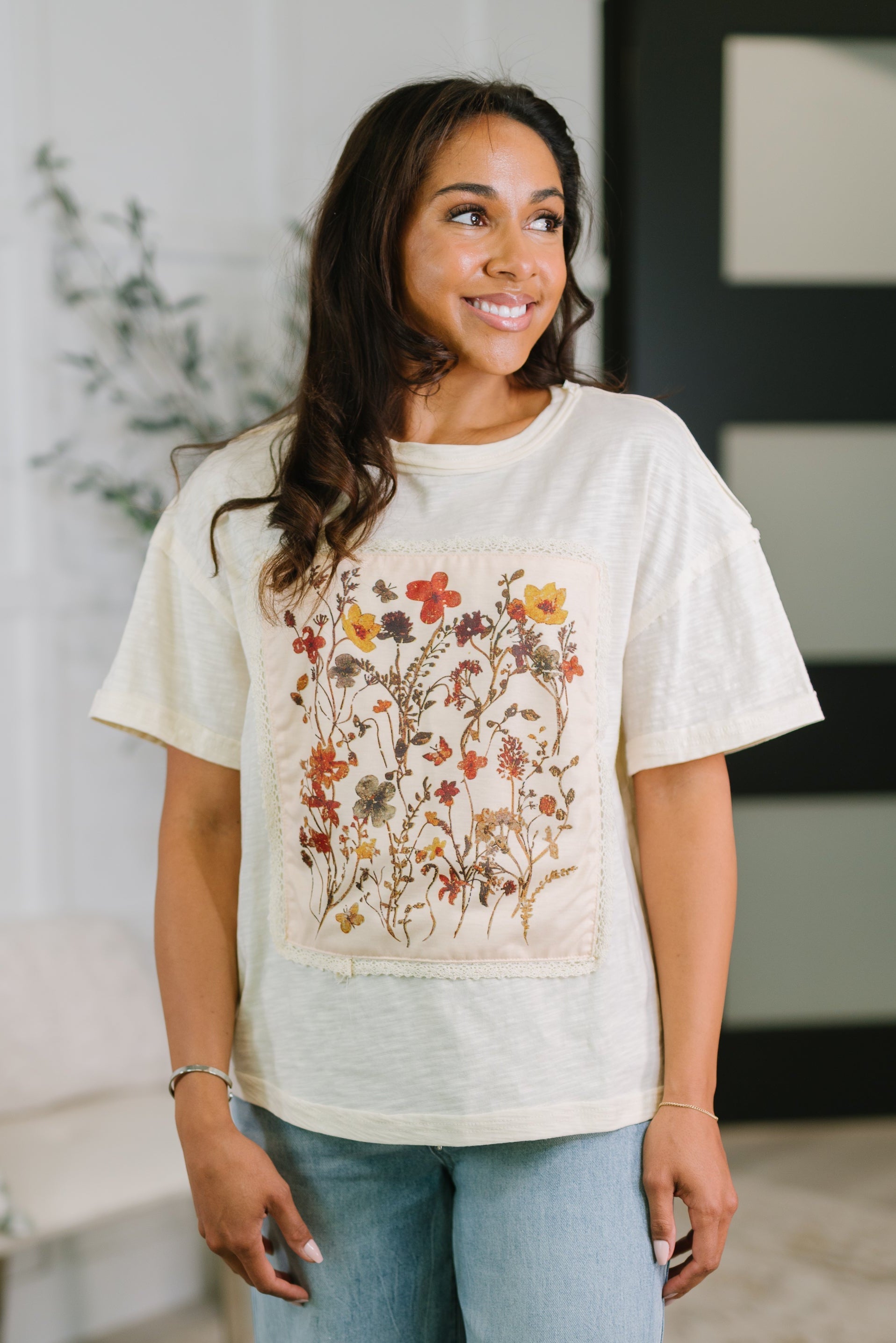 Wildflowers Applique Cotton Top