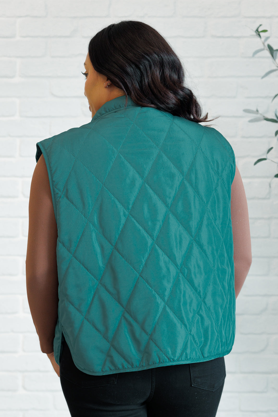 Quilted Puffer Vest in Evergreen Elegance