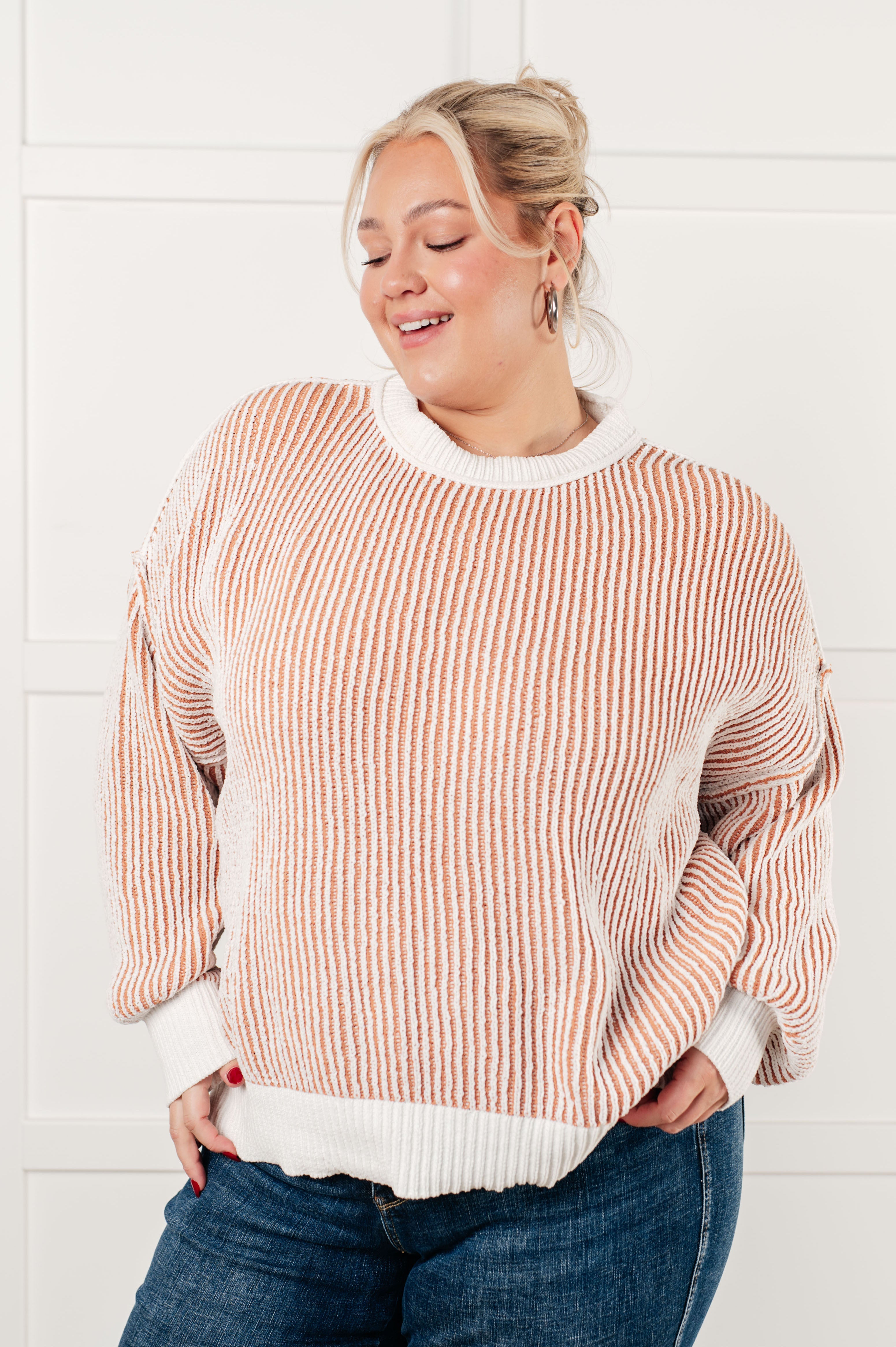 Carefree Contrast Trim Sweater