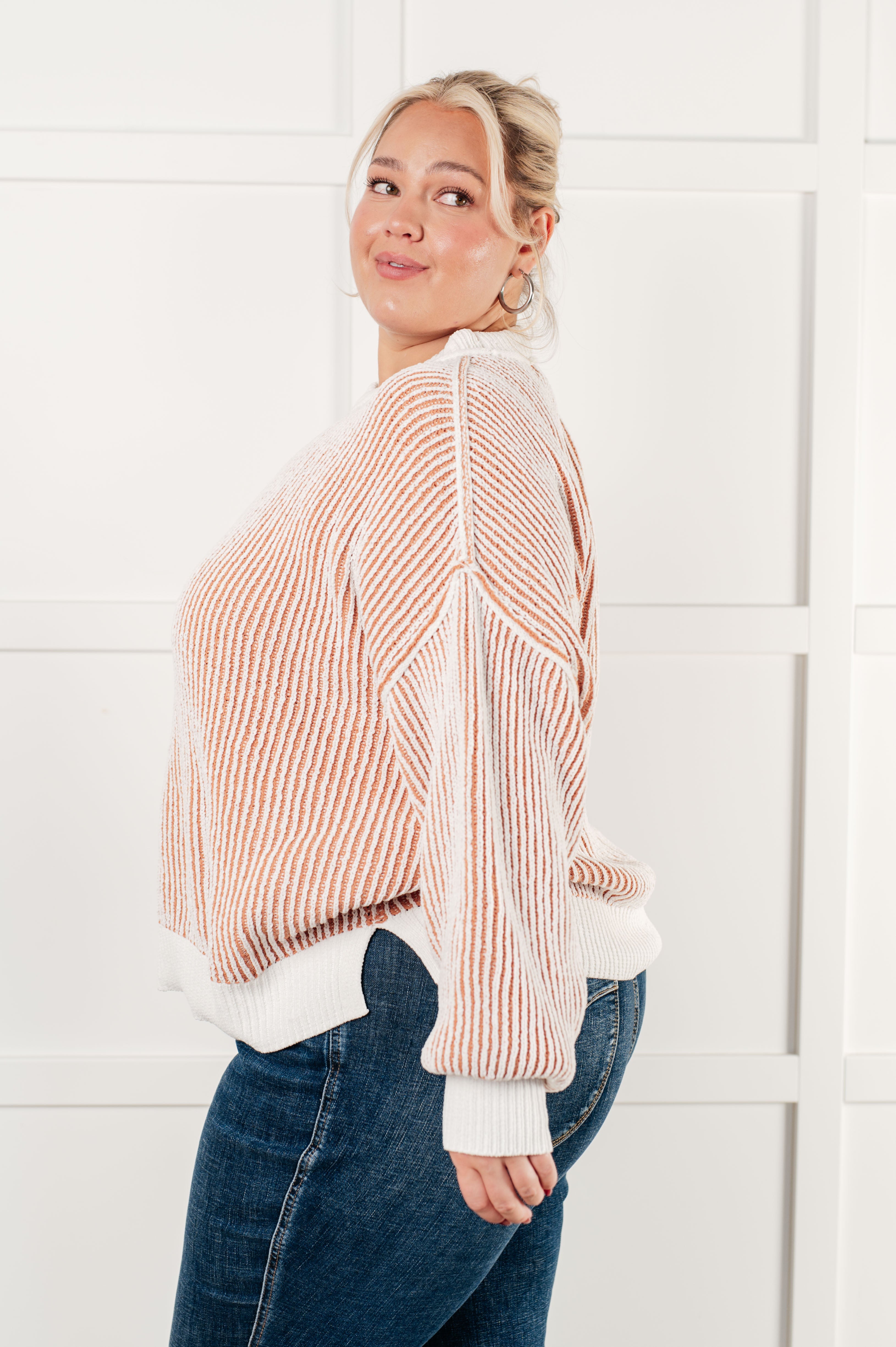 Carefree Contrast Trim Sweater