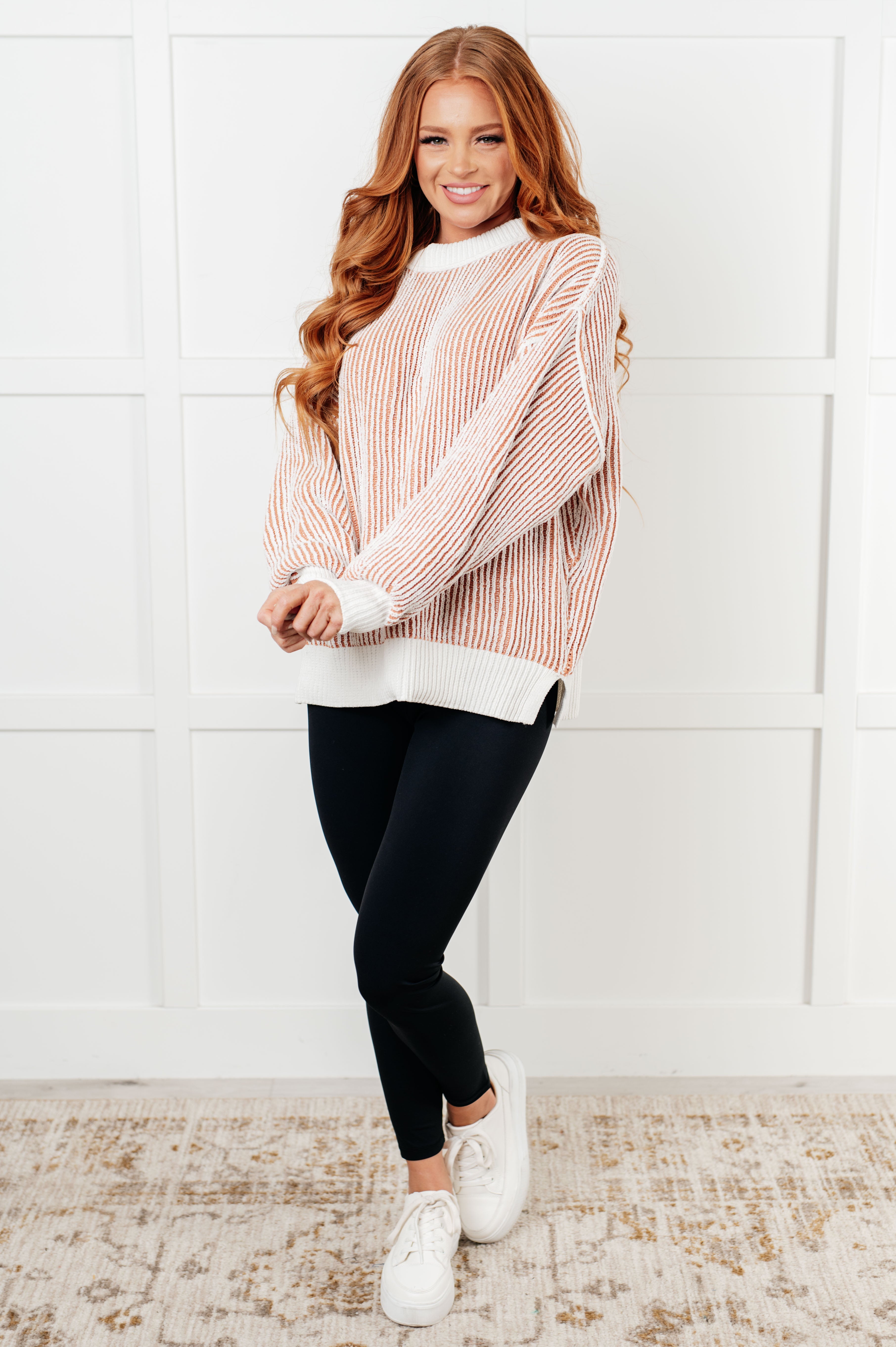 Carefree Contrast Trim Sweater