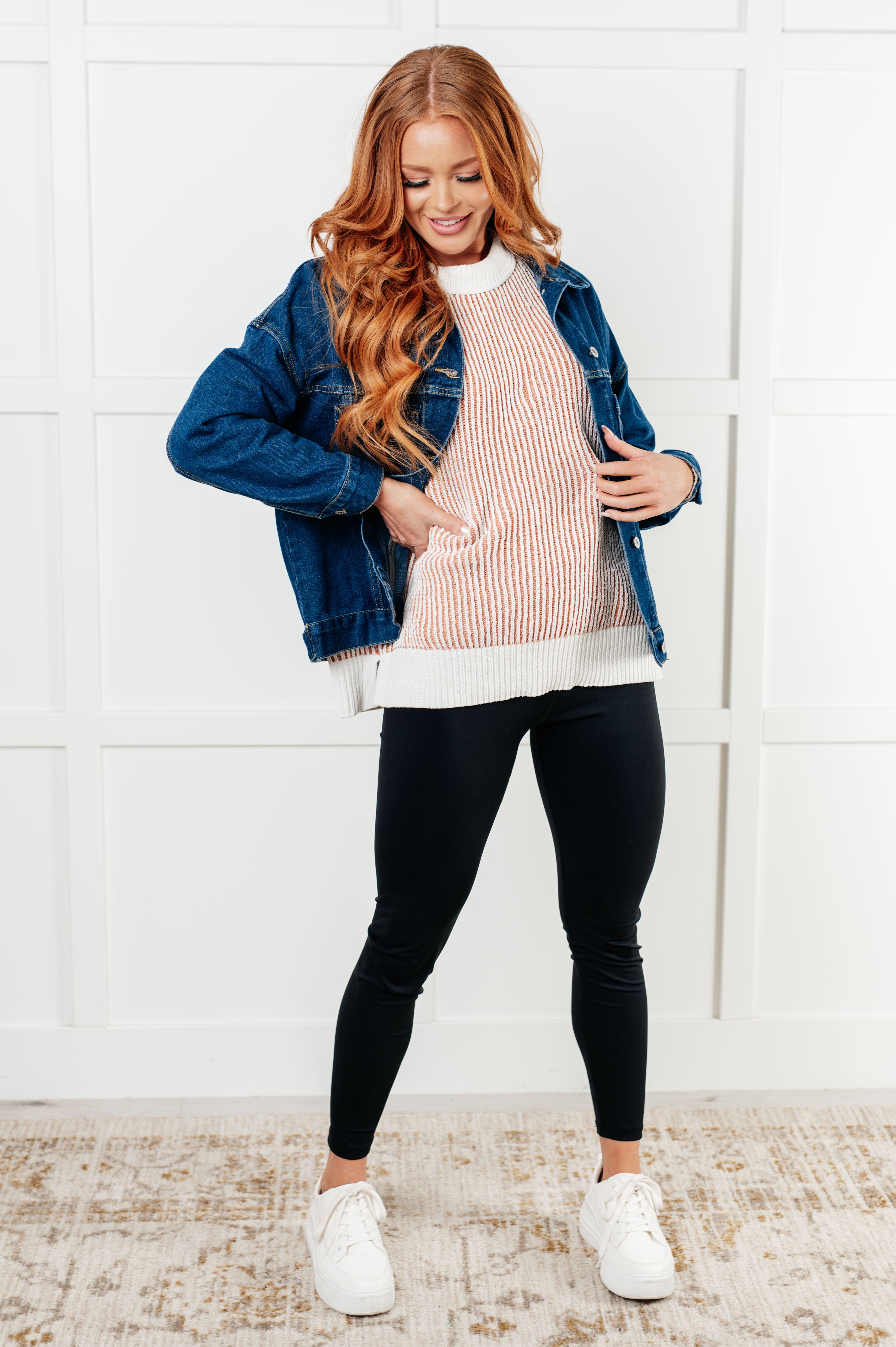 Carefree Contrast Trim Sweater