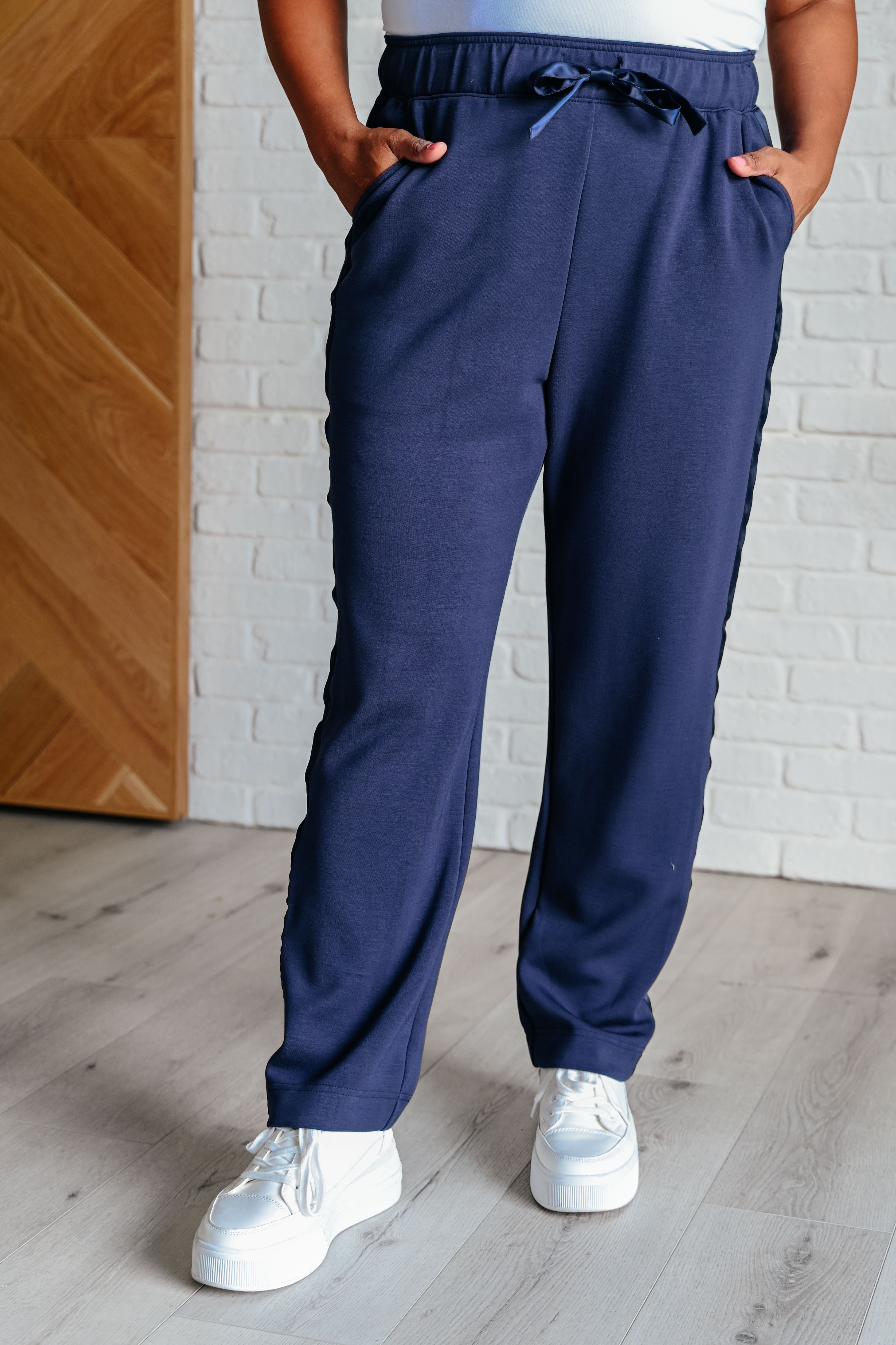 Nantucket Navy Satin Stripe Lounge Pants