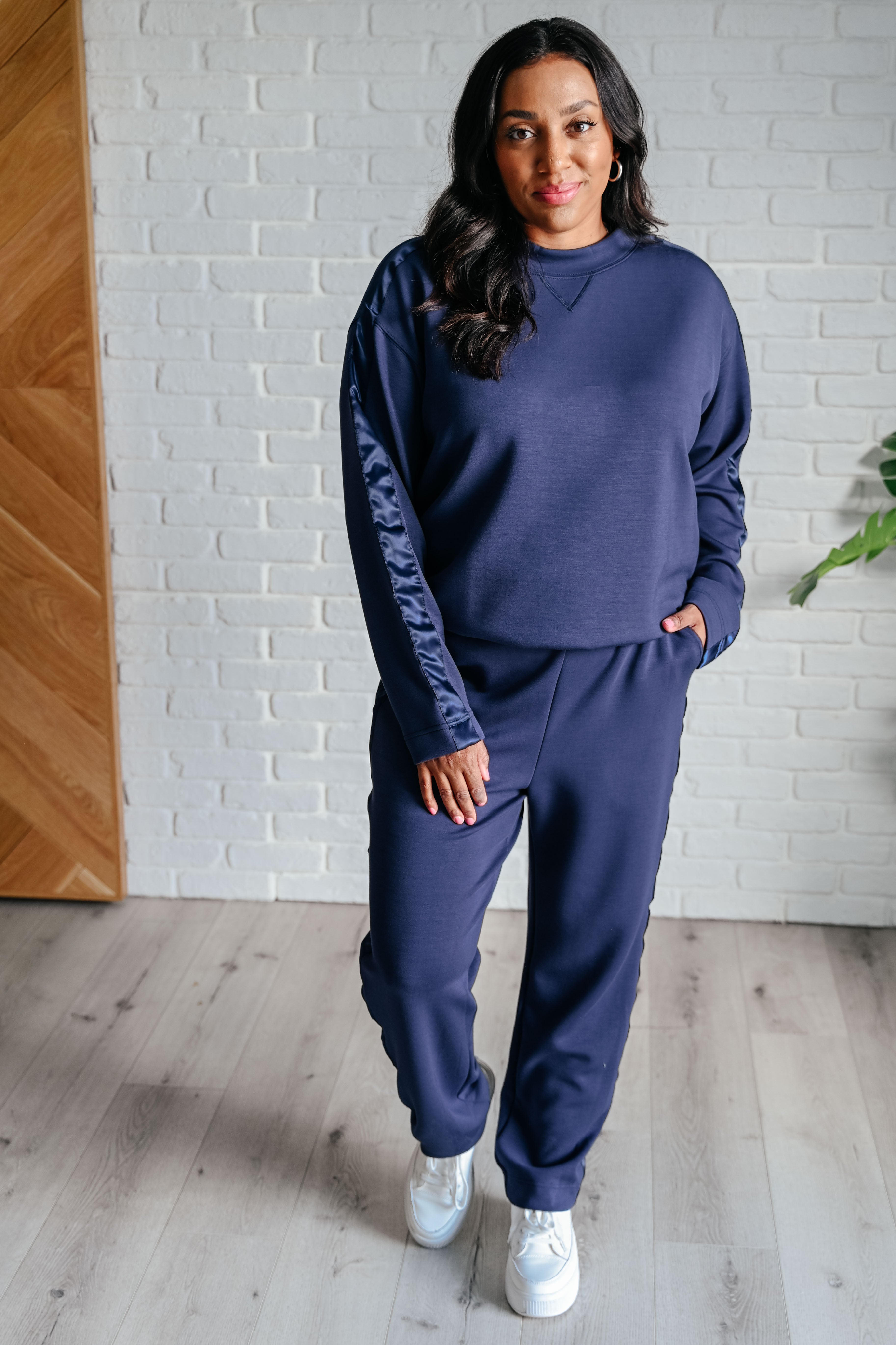 Nantucket Navy Lysa Satin Stripe Pullover