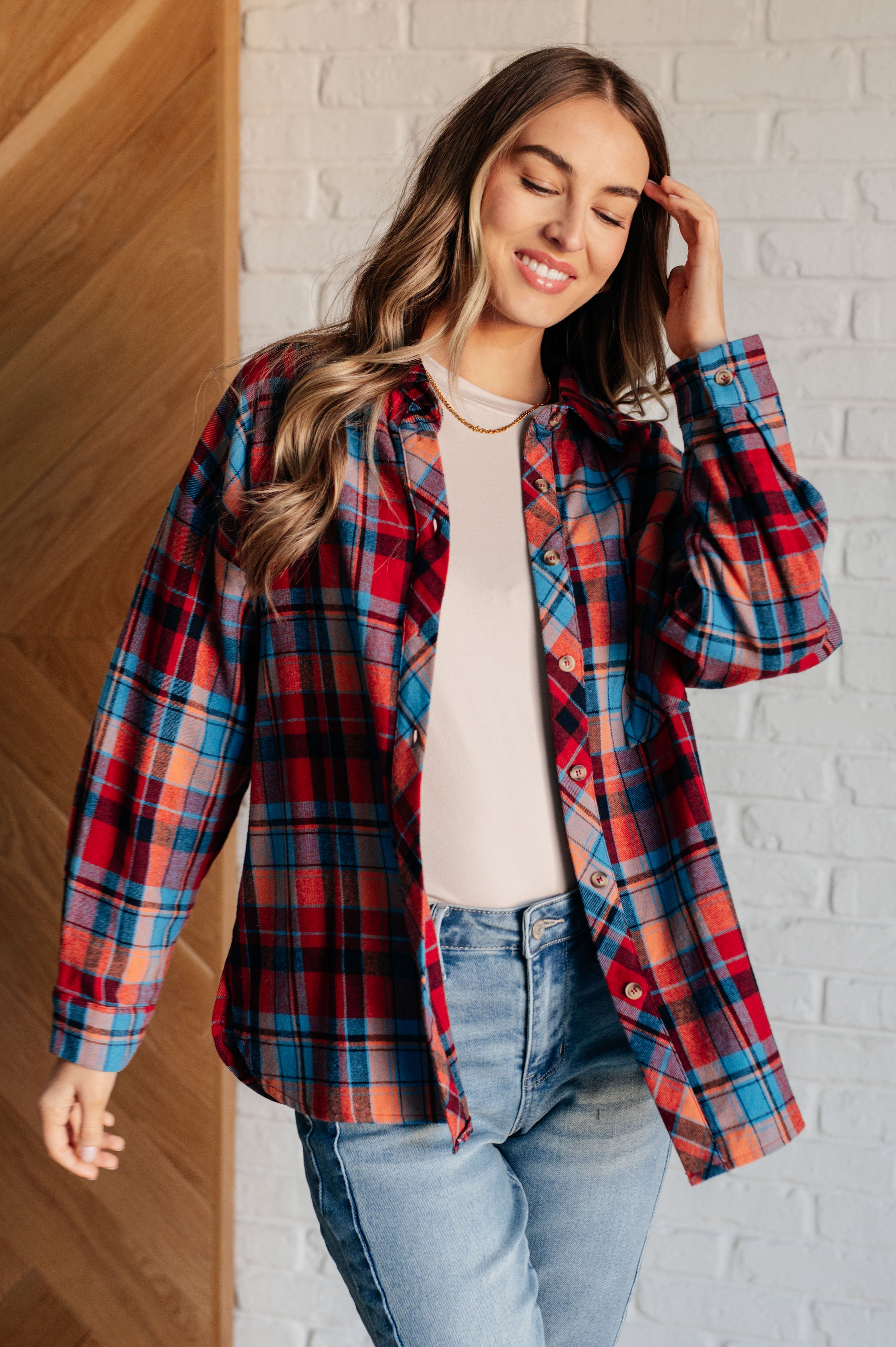 Flannel Plaid Button Up in Autumn