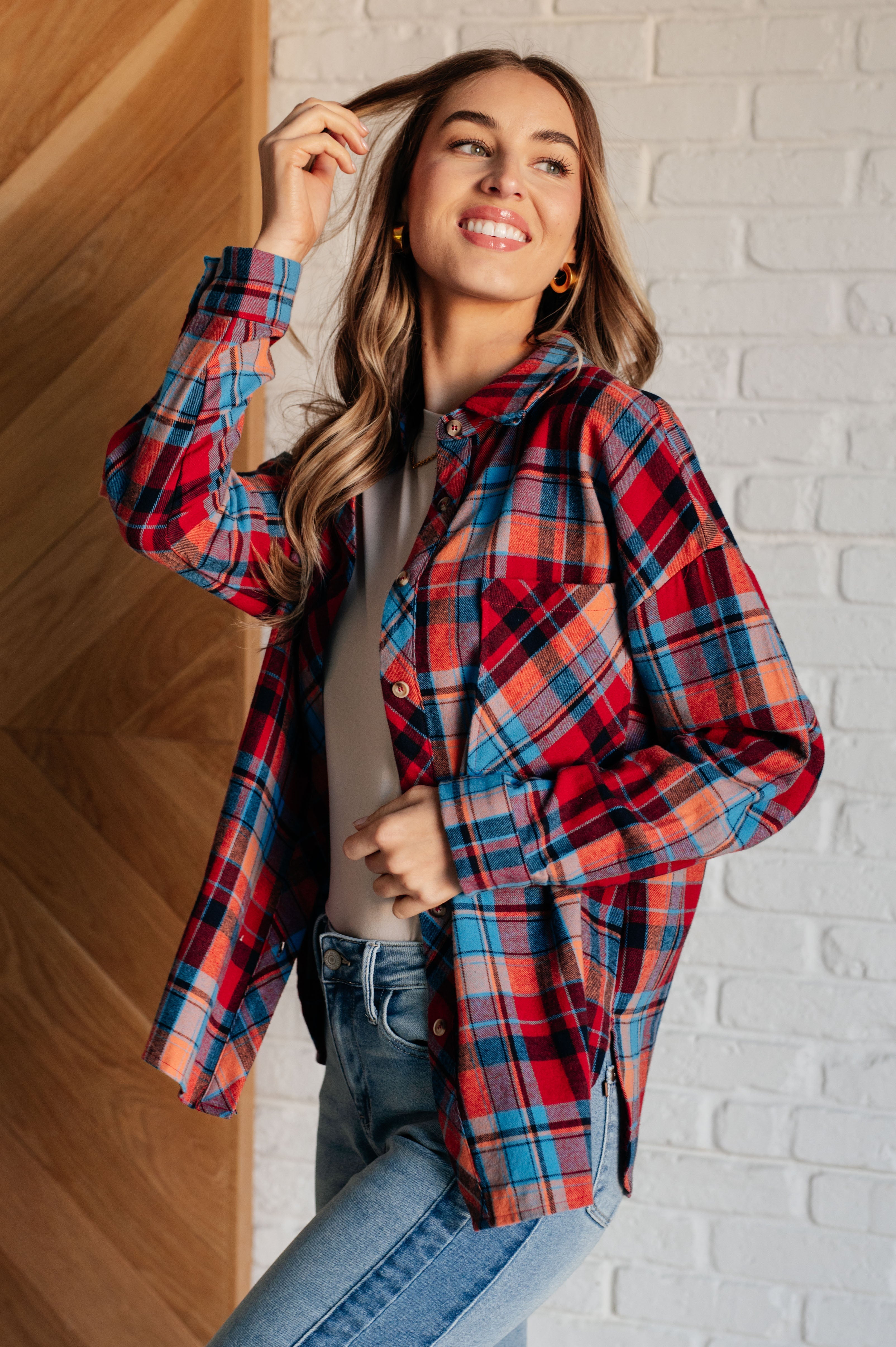 Flannel Plaid Button Up in Autumn