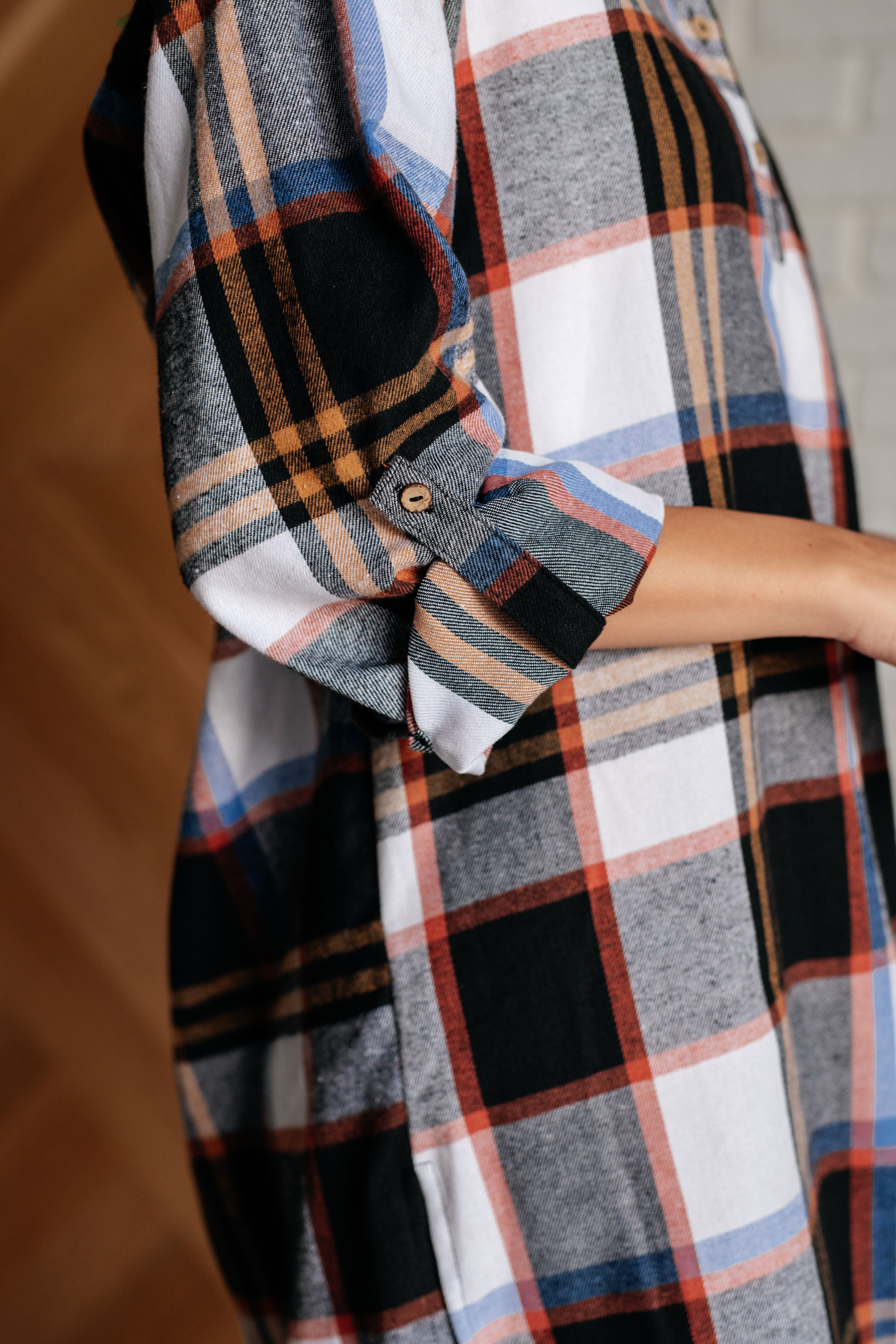 Flannel Plaid Shirt Dress