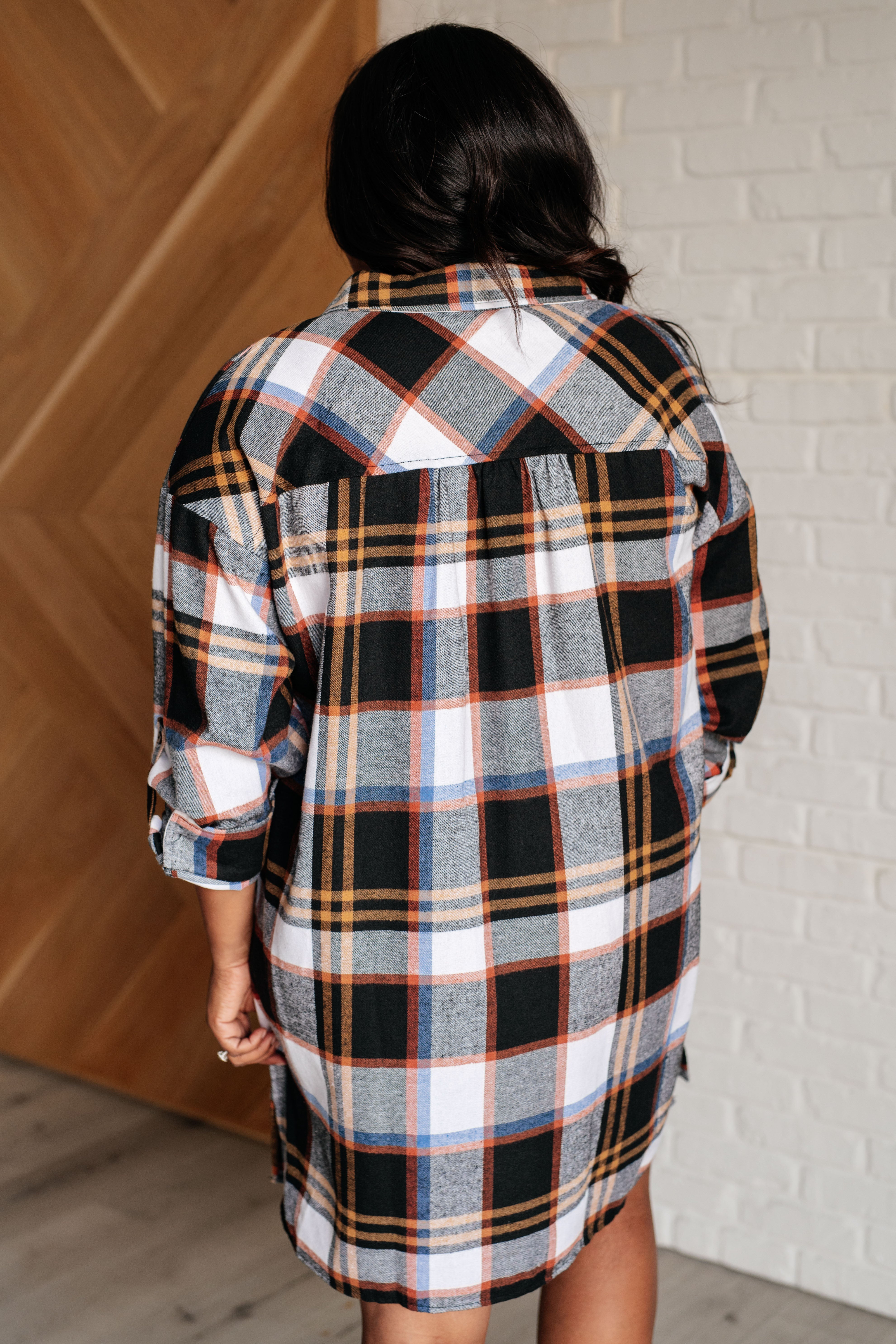 Flannel Plaid Shirt Dress