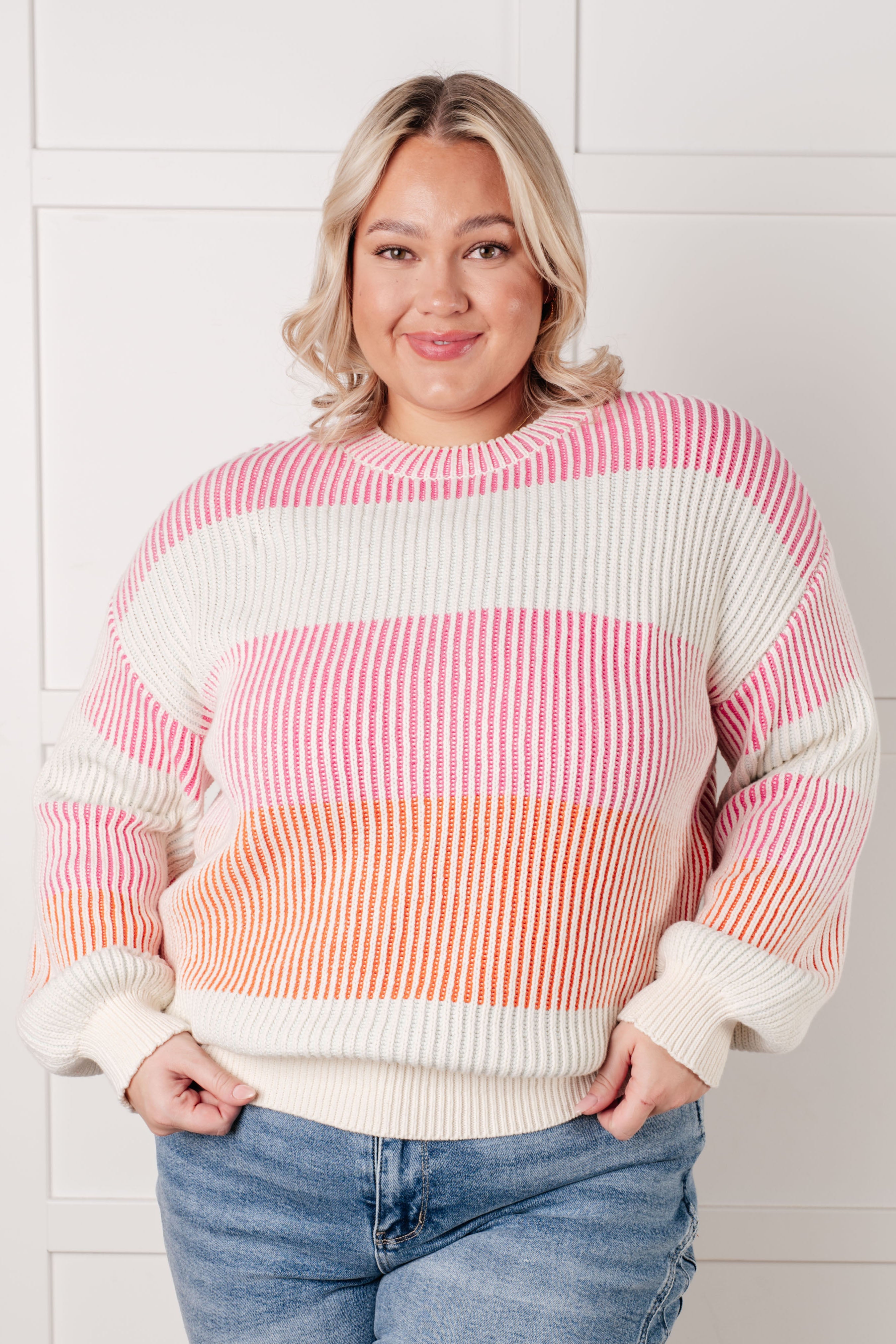 Sherbet Striped Ribbed Top