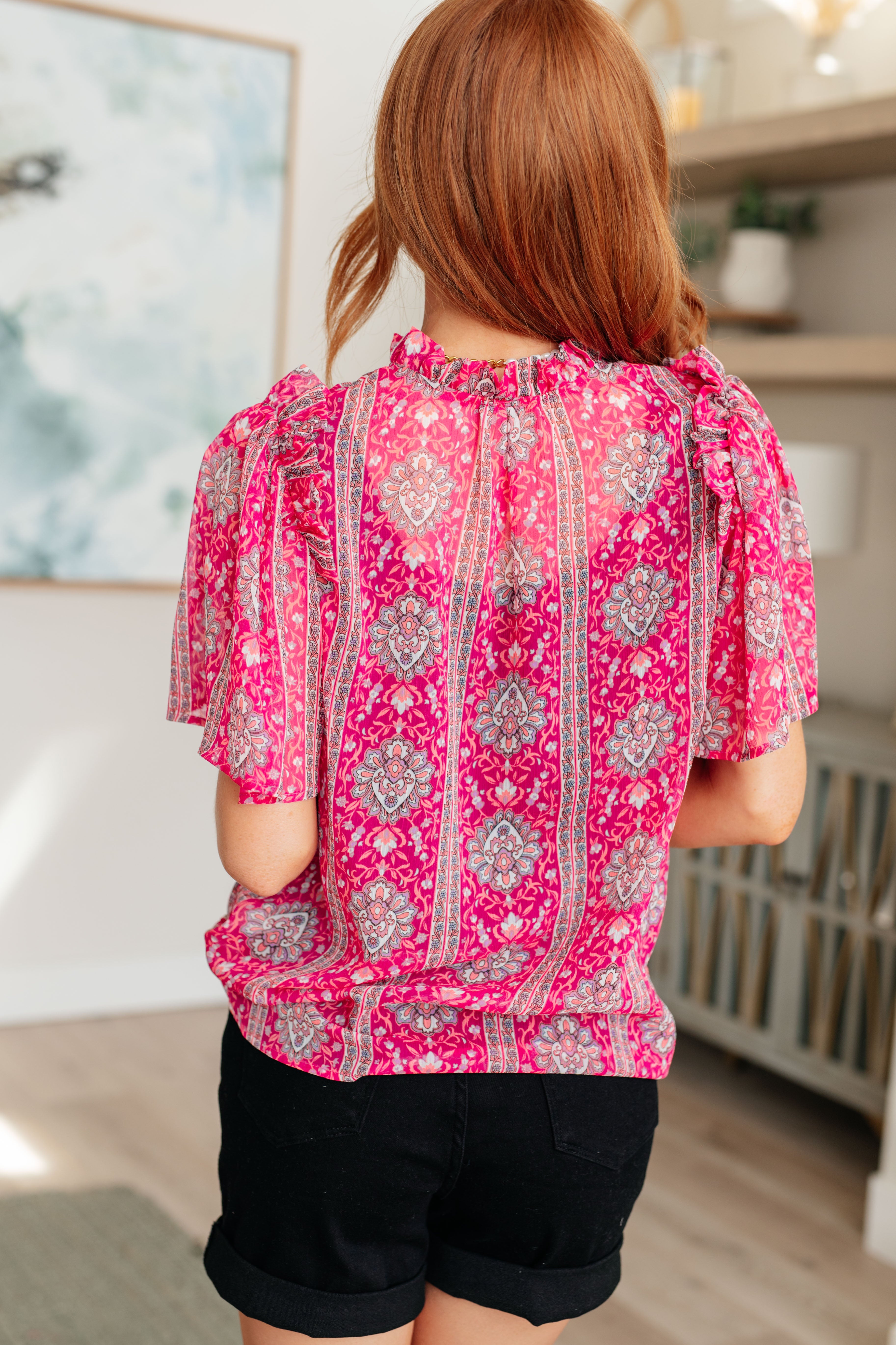 Moments Like This V-Neck Bell Sleeve Blouse -SALE- Size 1XL Left