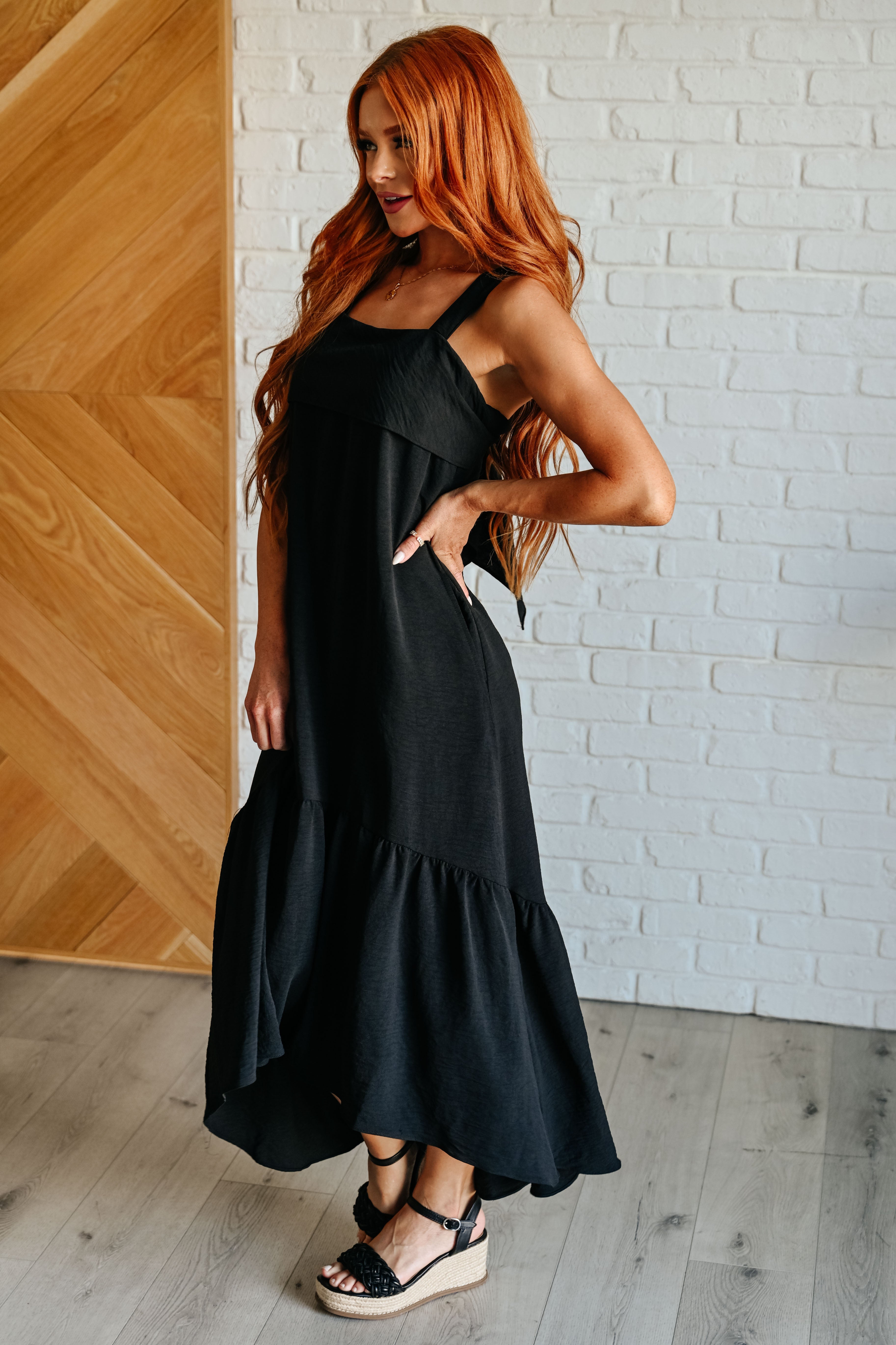 Midnight Tie Back Maxi Dress