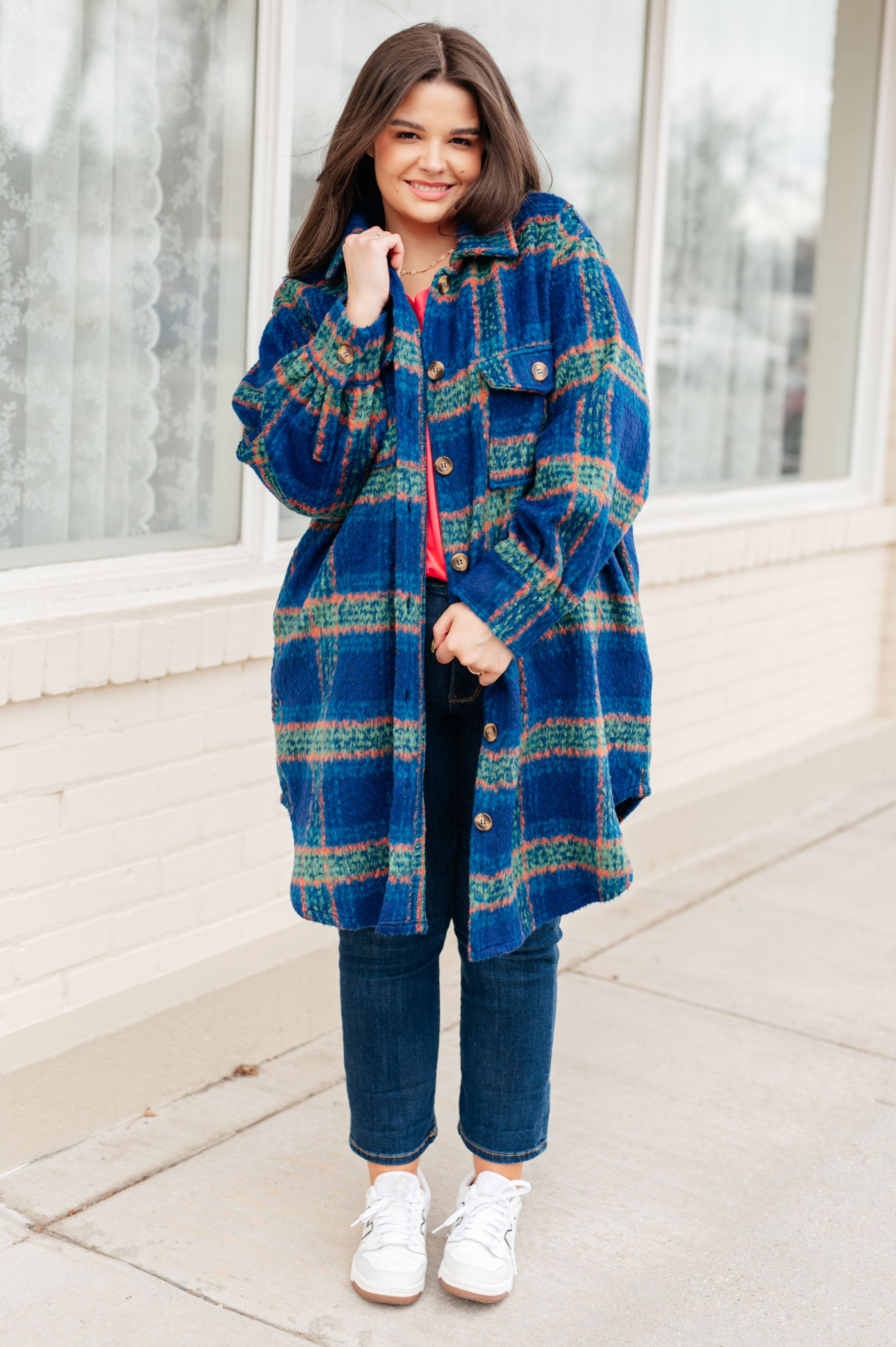 Oversized Layering Plaid Coat