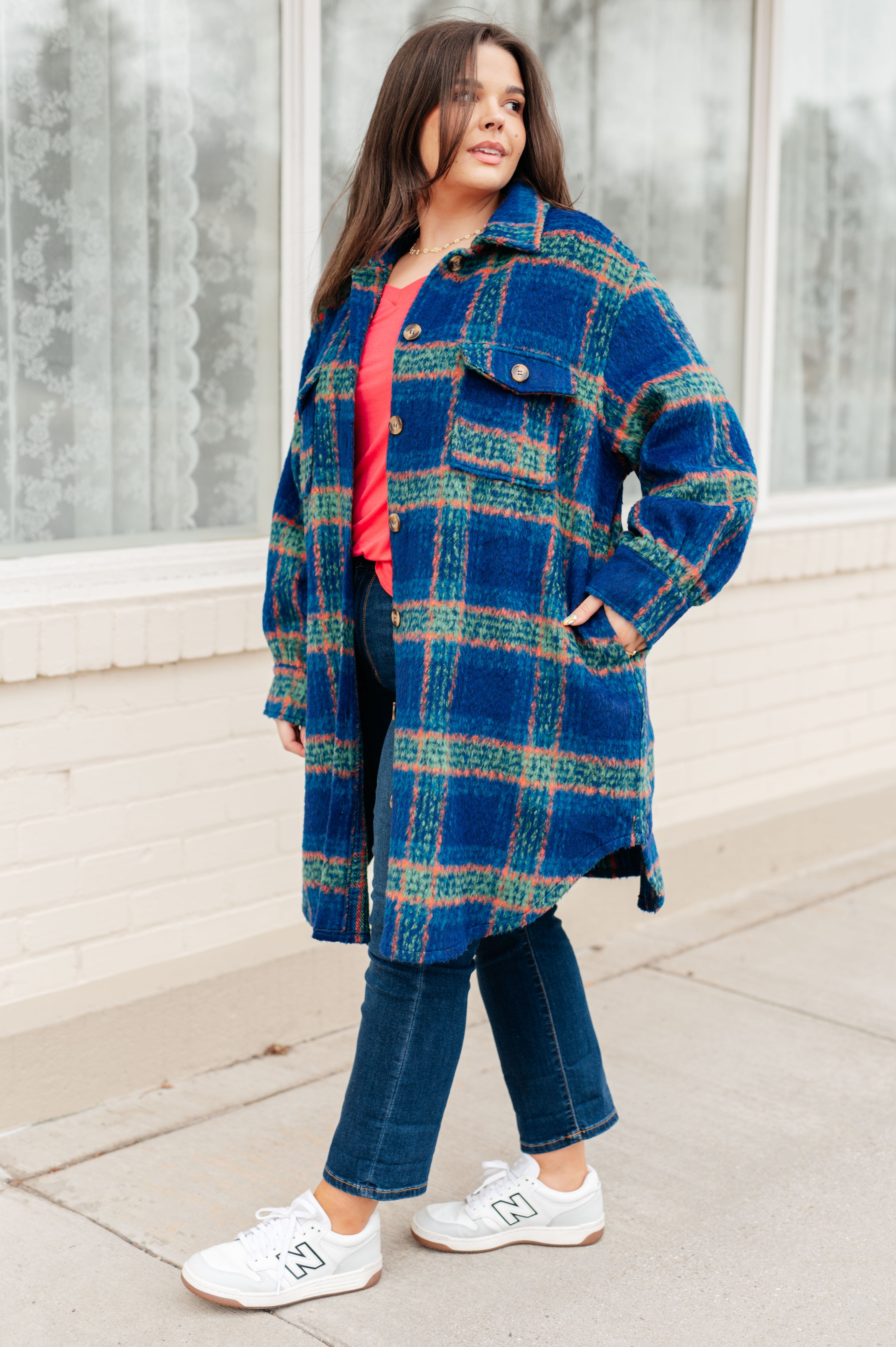 Oversized Layering Plaid Coat