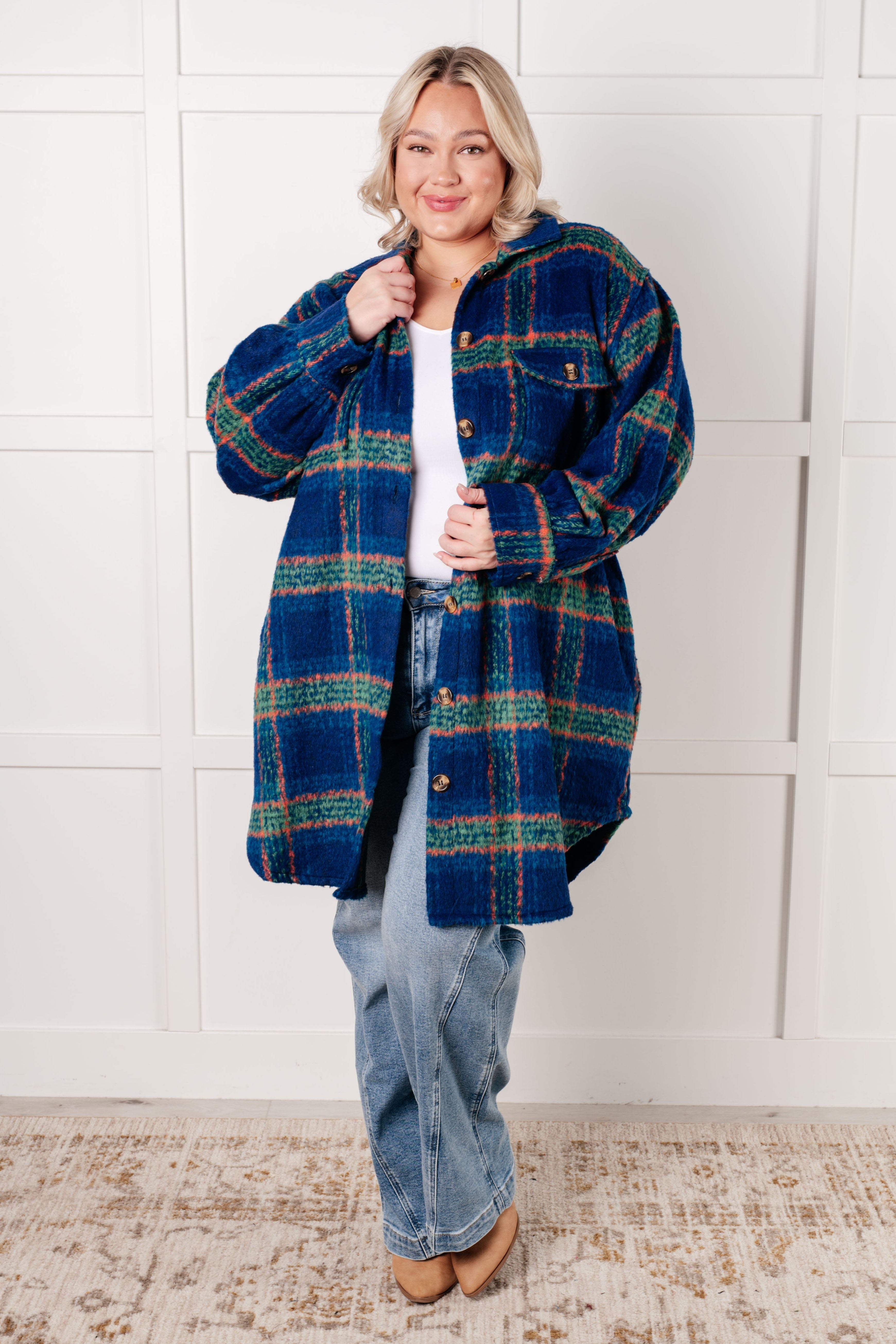 Oversized Layering Plaid Coat