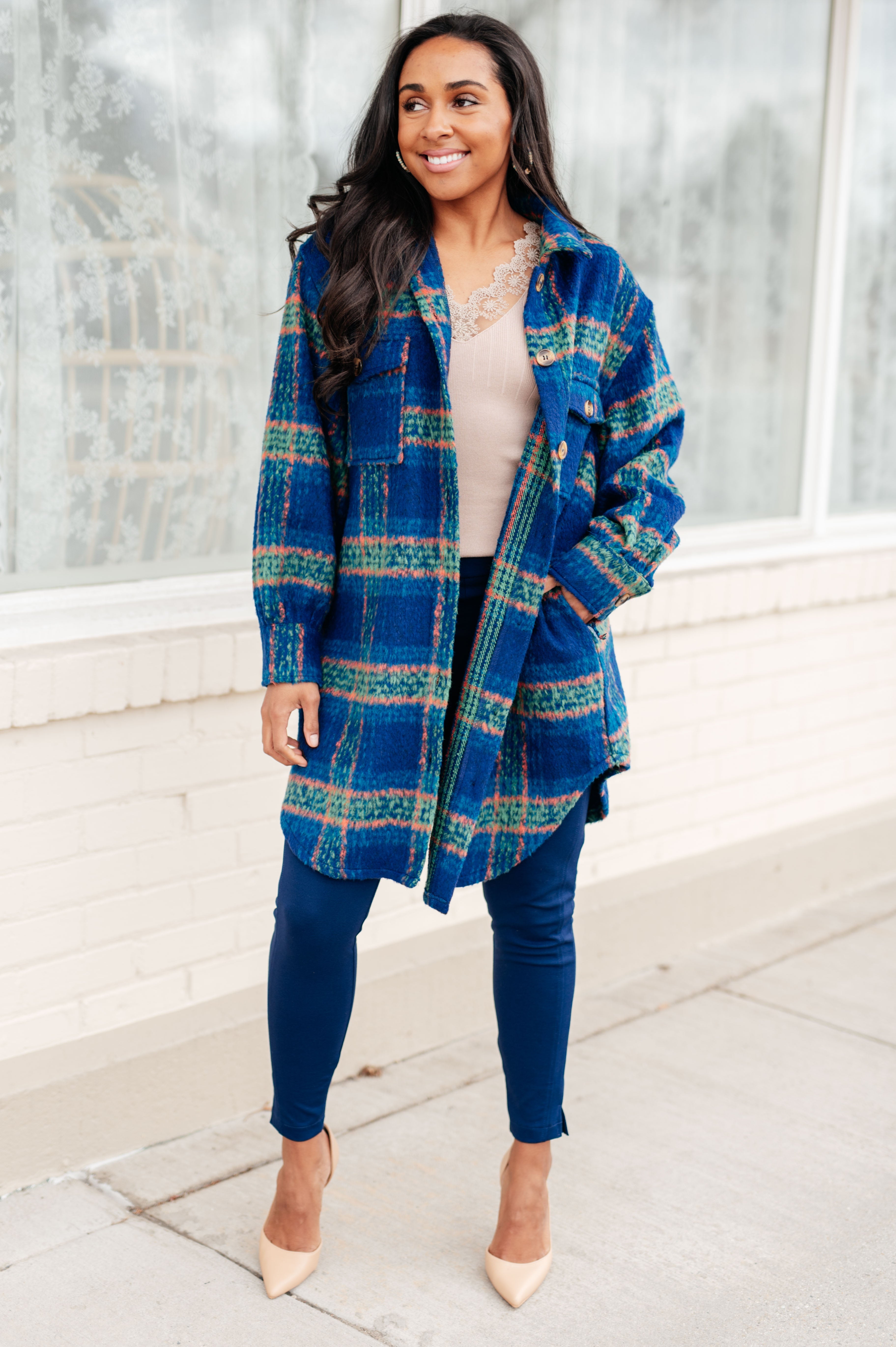 Oversized Layering Plaid Coat