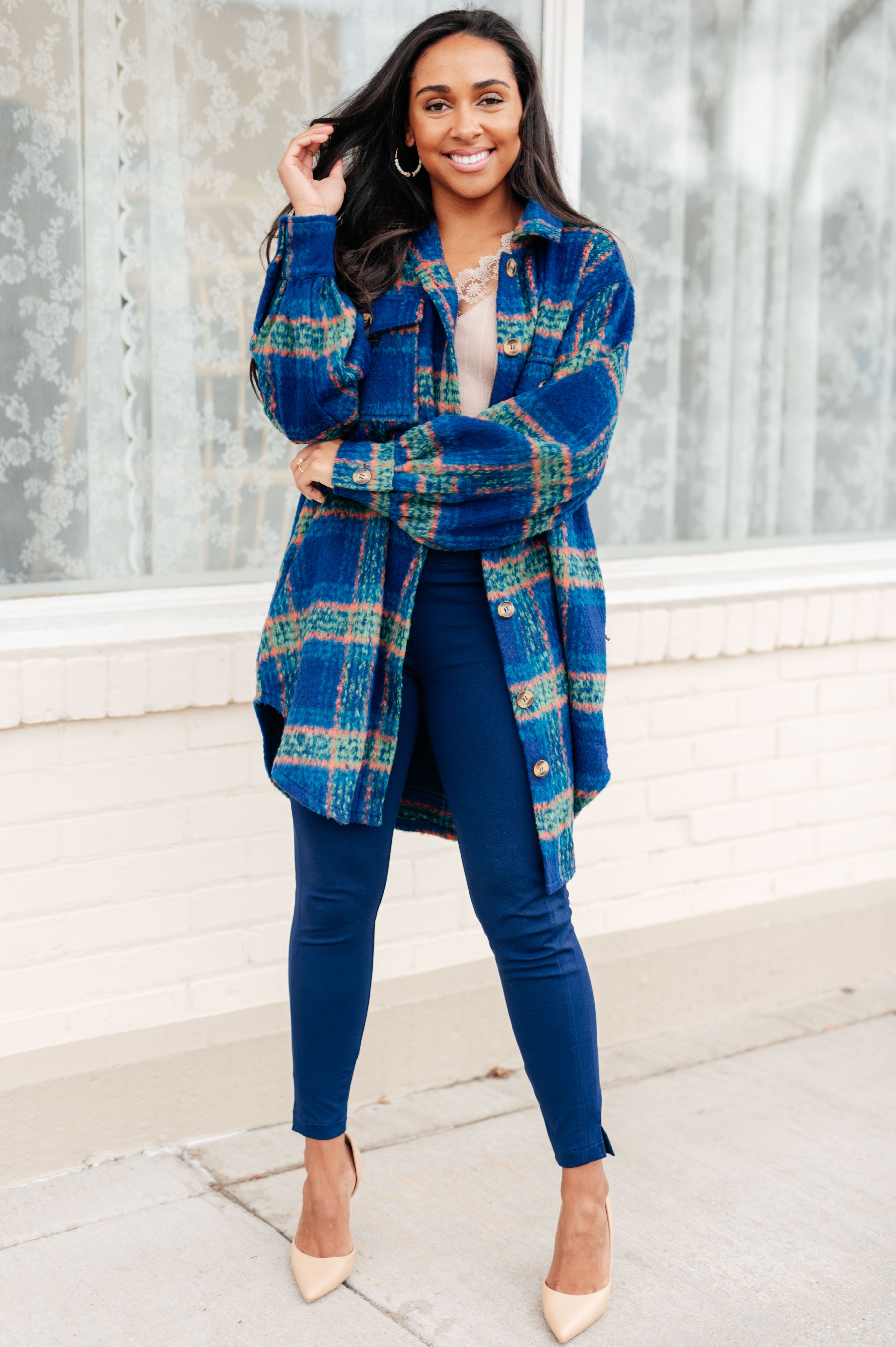 Oversized Layering Plaid Coat