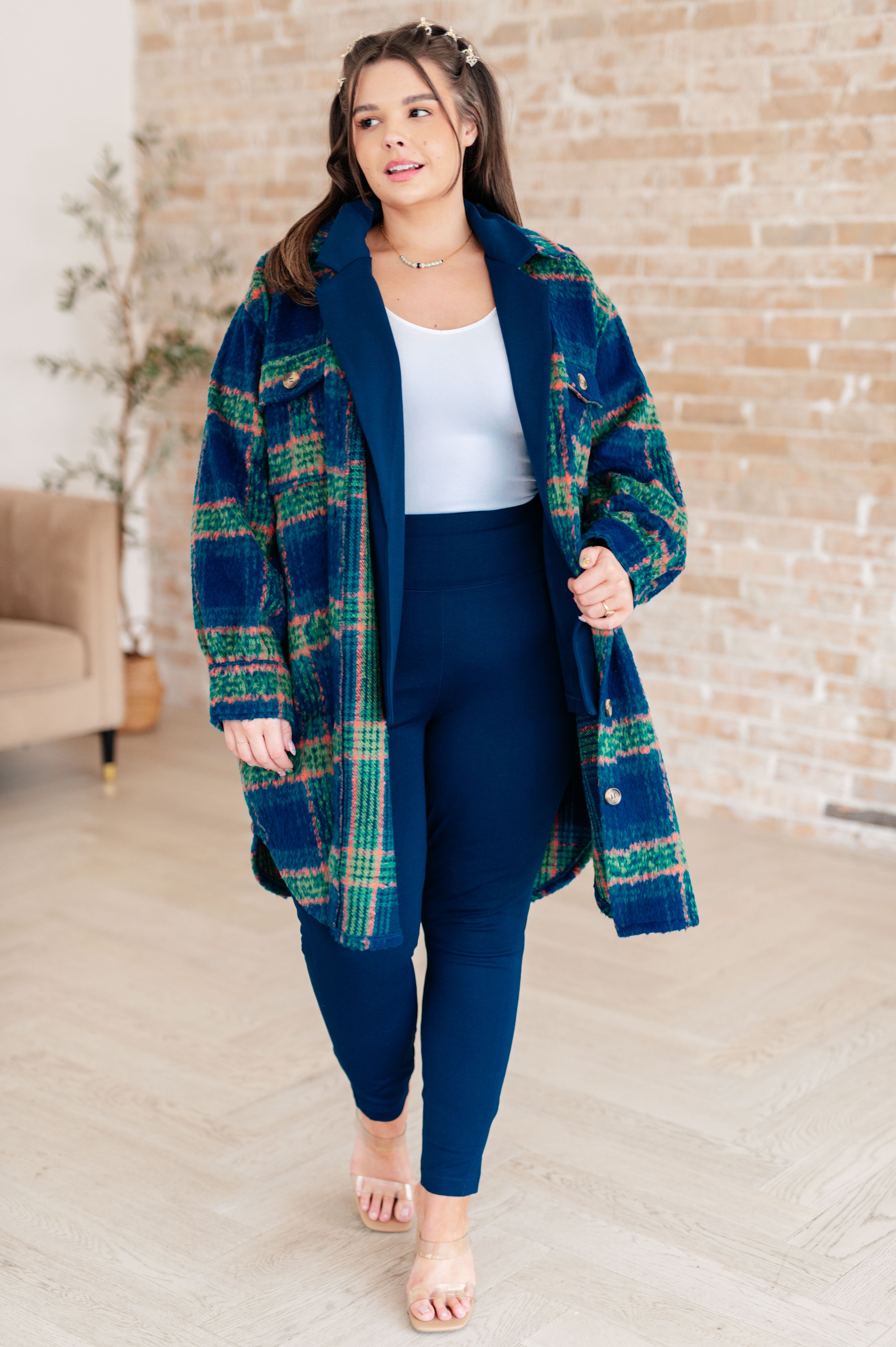 Oversized Layering Plaid Coat