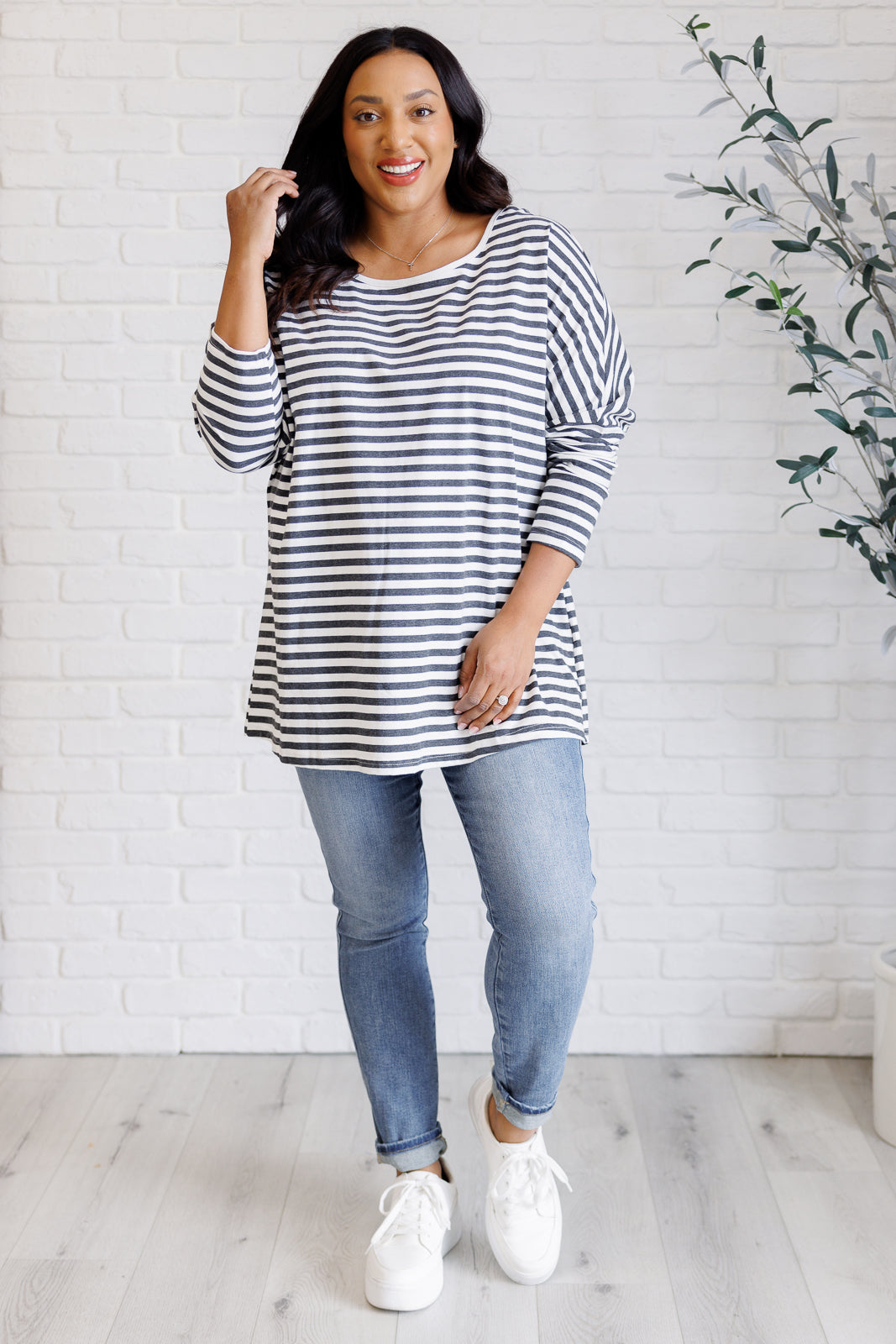 Cozy Striped Oversized Top