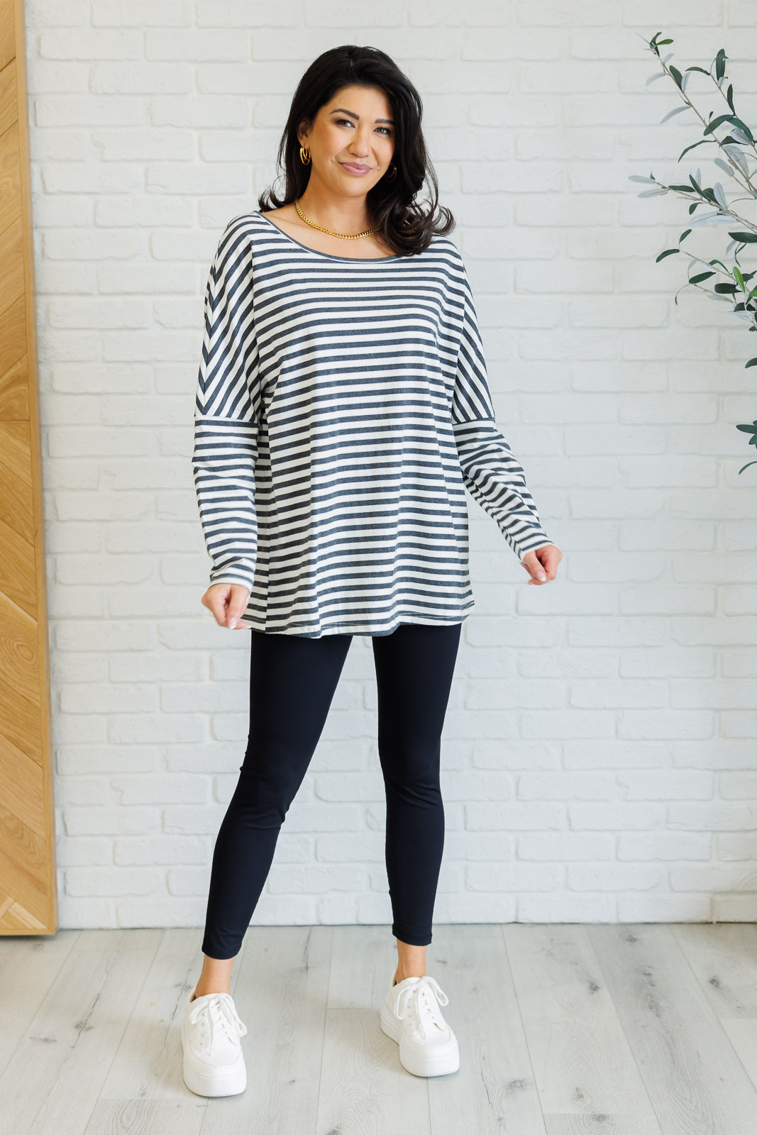 Cozy Striped Oversized Top