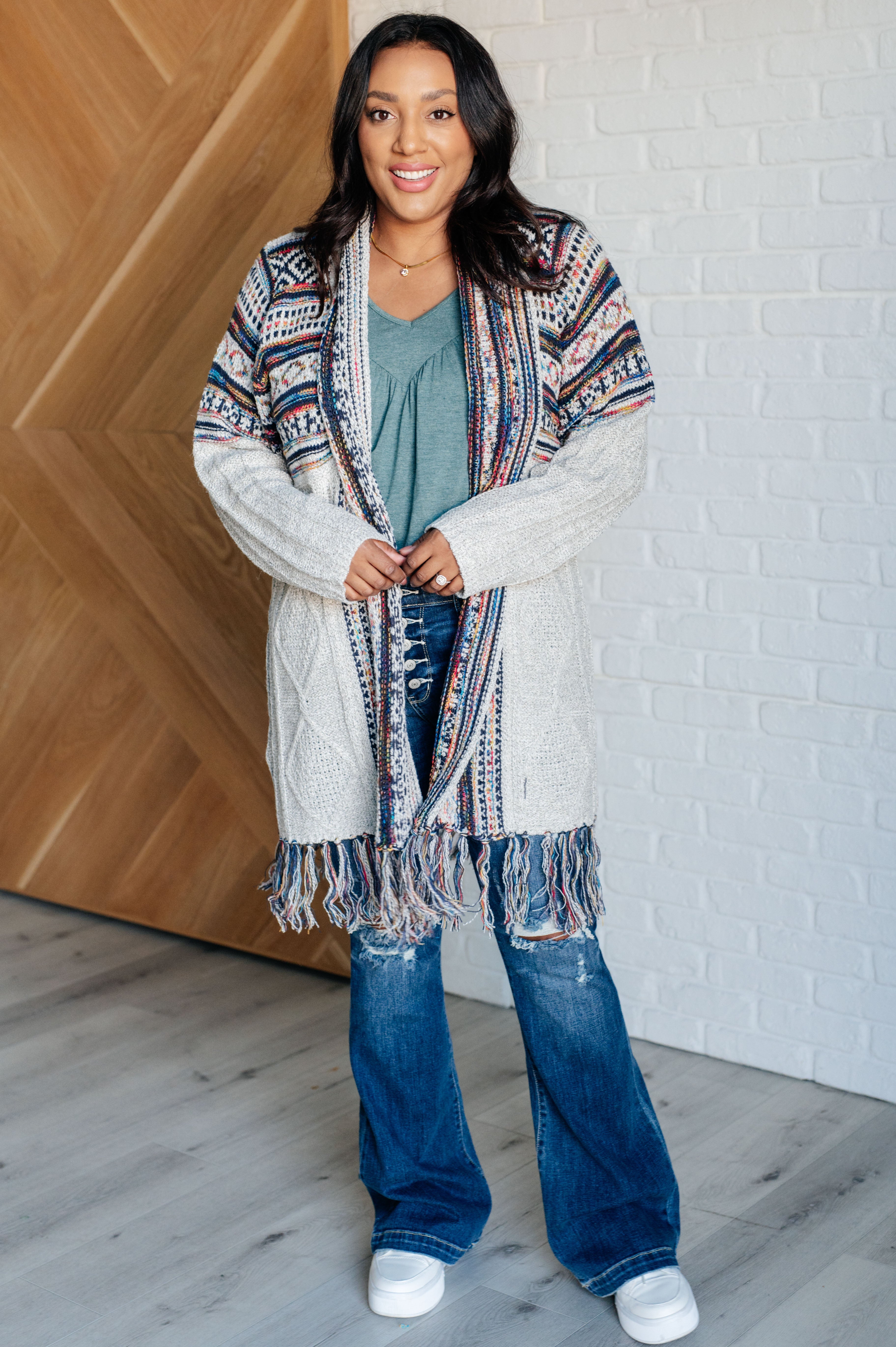 Colorful Fringe Cardigan