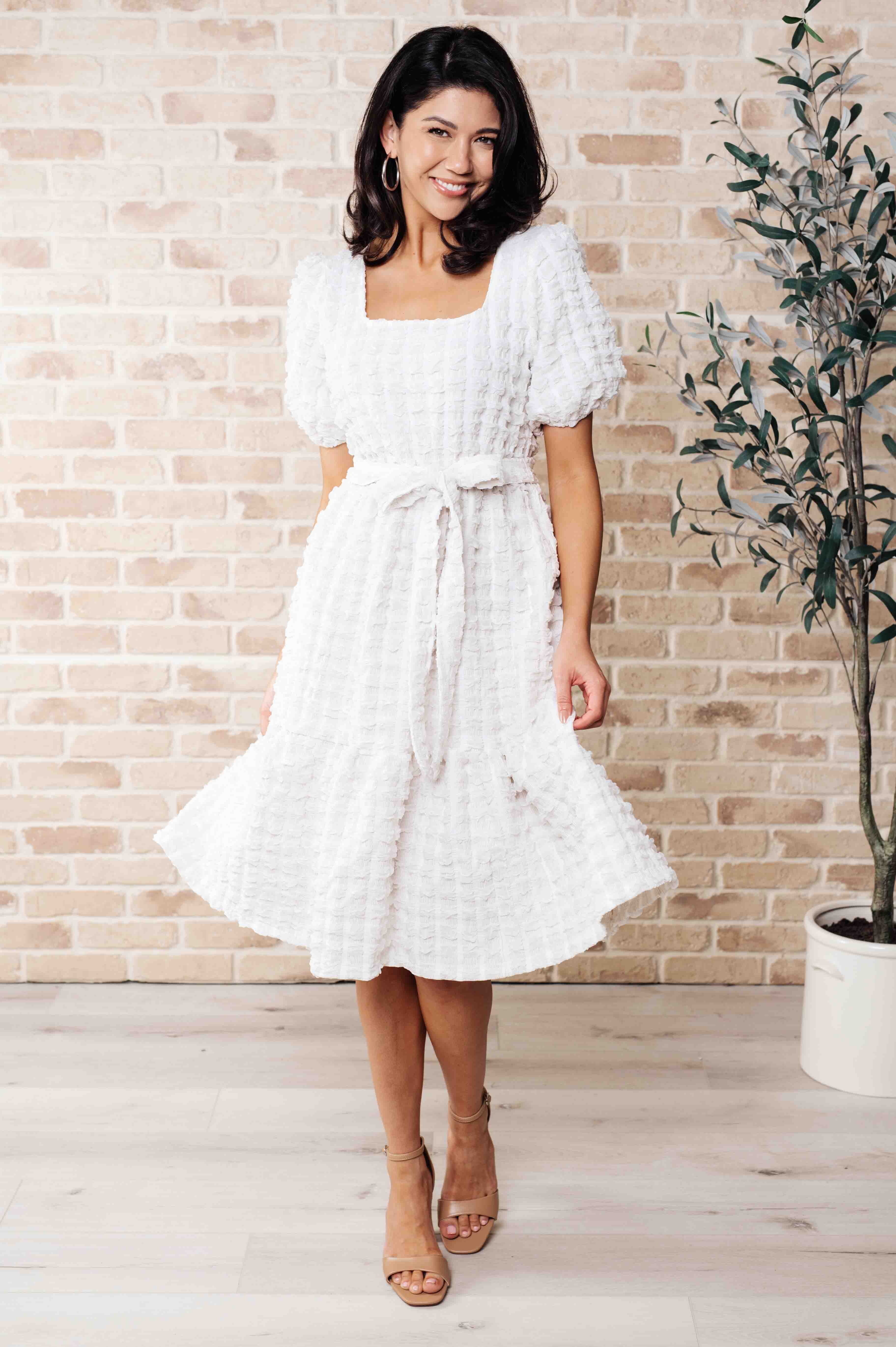 On Cloud Nine Bubble Midi Dress -FINAL SALE-