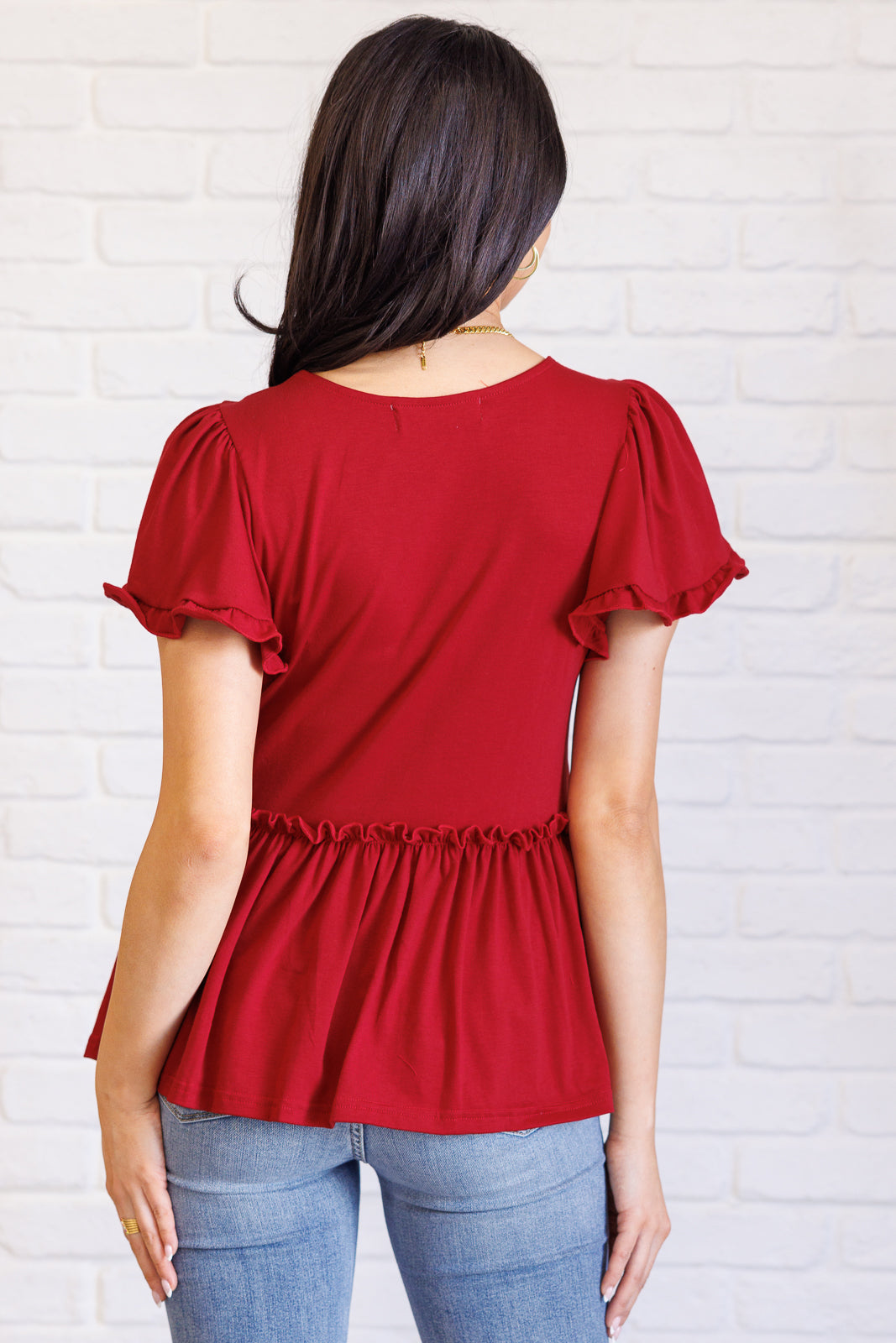 Ruffle Jewel Babydoll Top