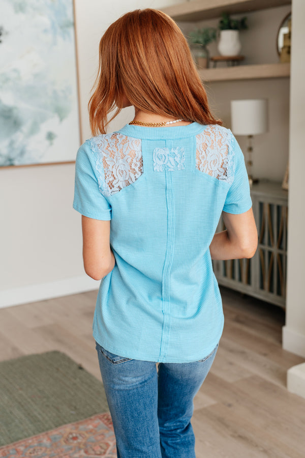 POL Only Happy When it Rains Lace Detail Top