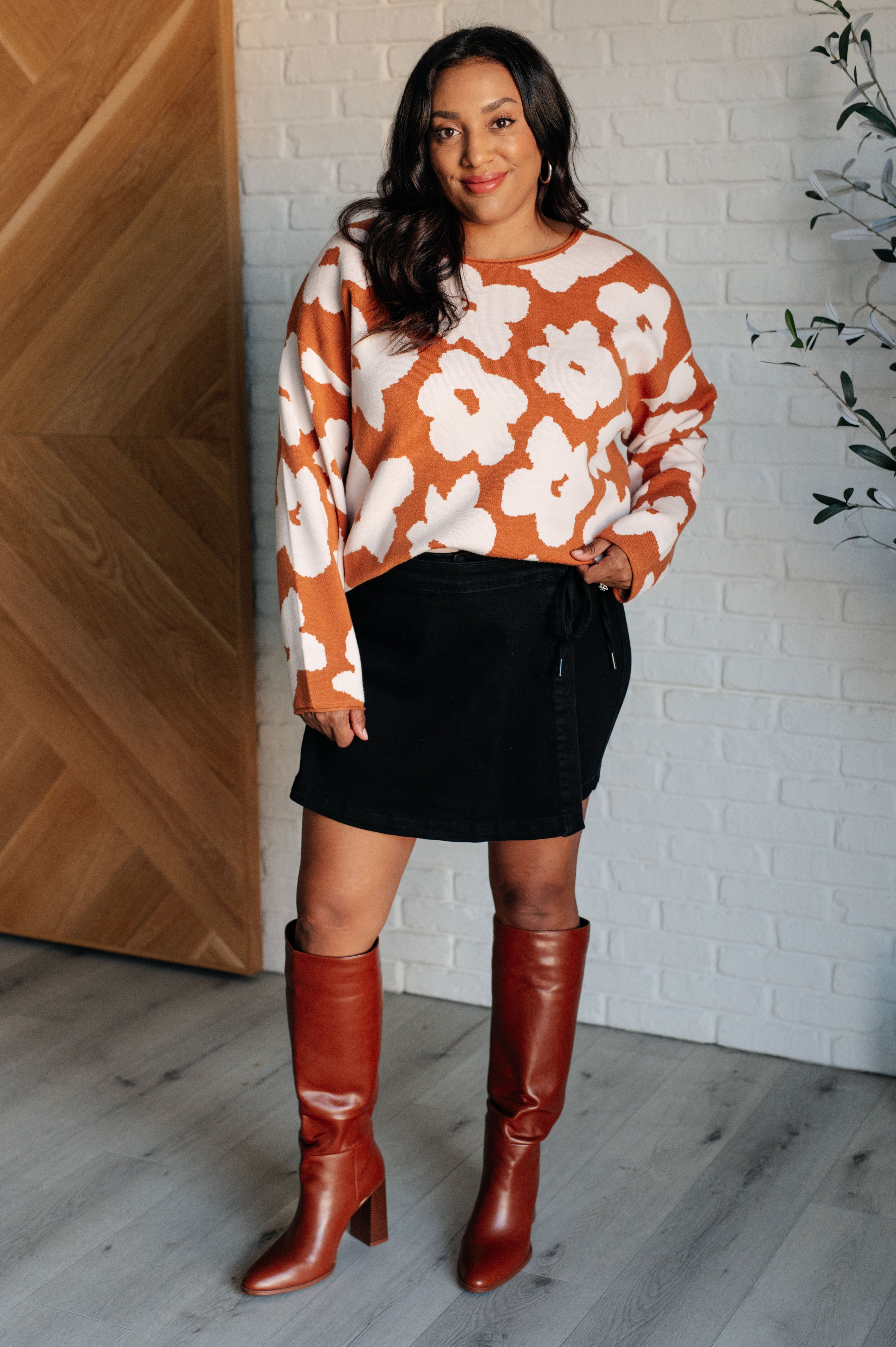 Fall Flowers Floral Sweater