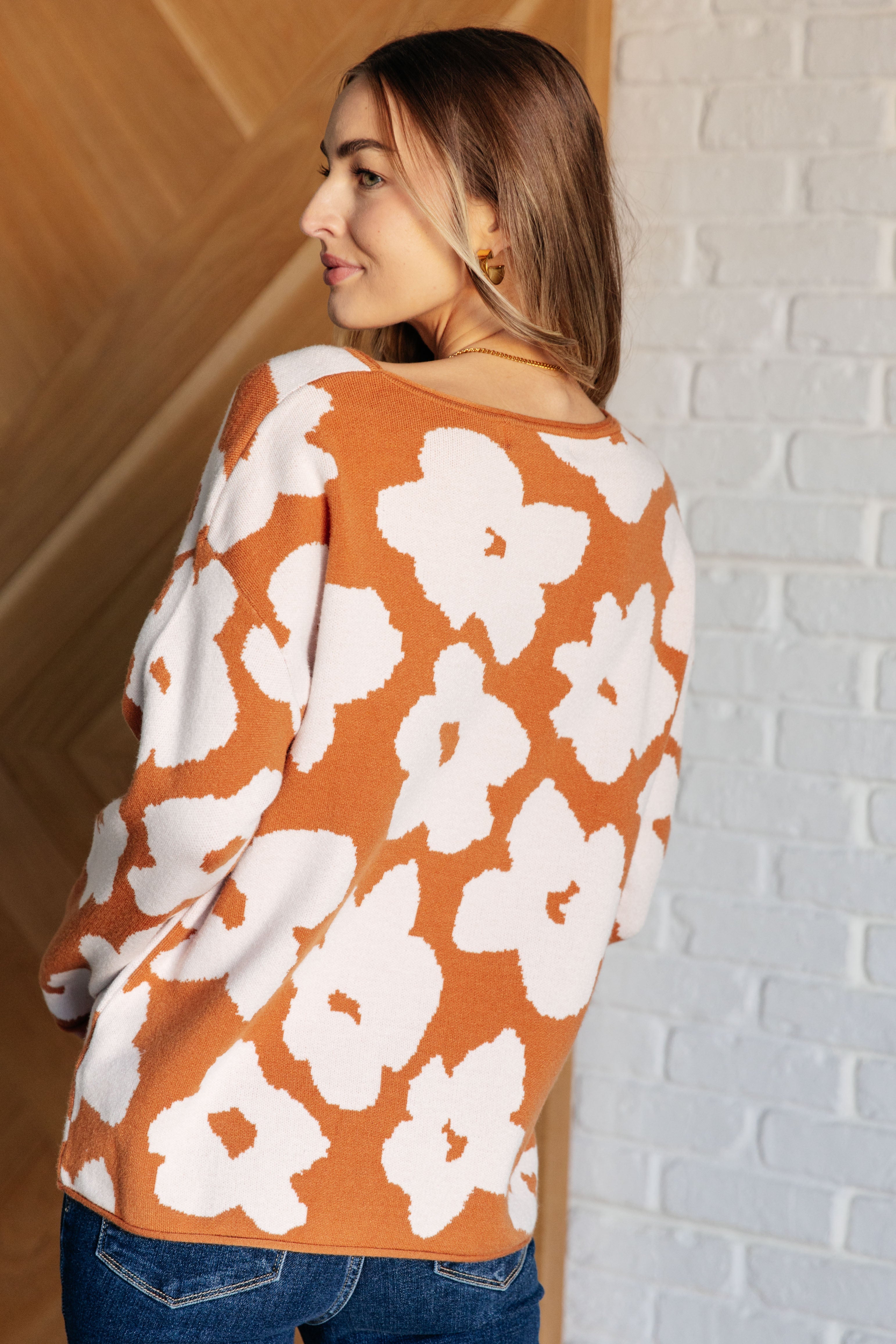 Fall Flowers Floral Sweater