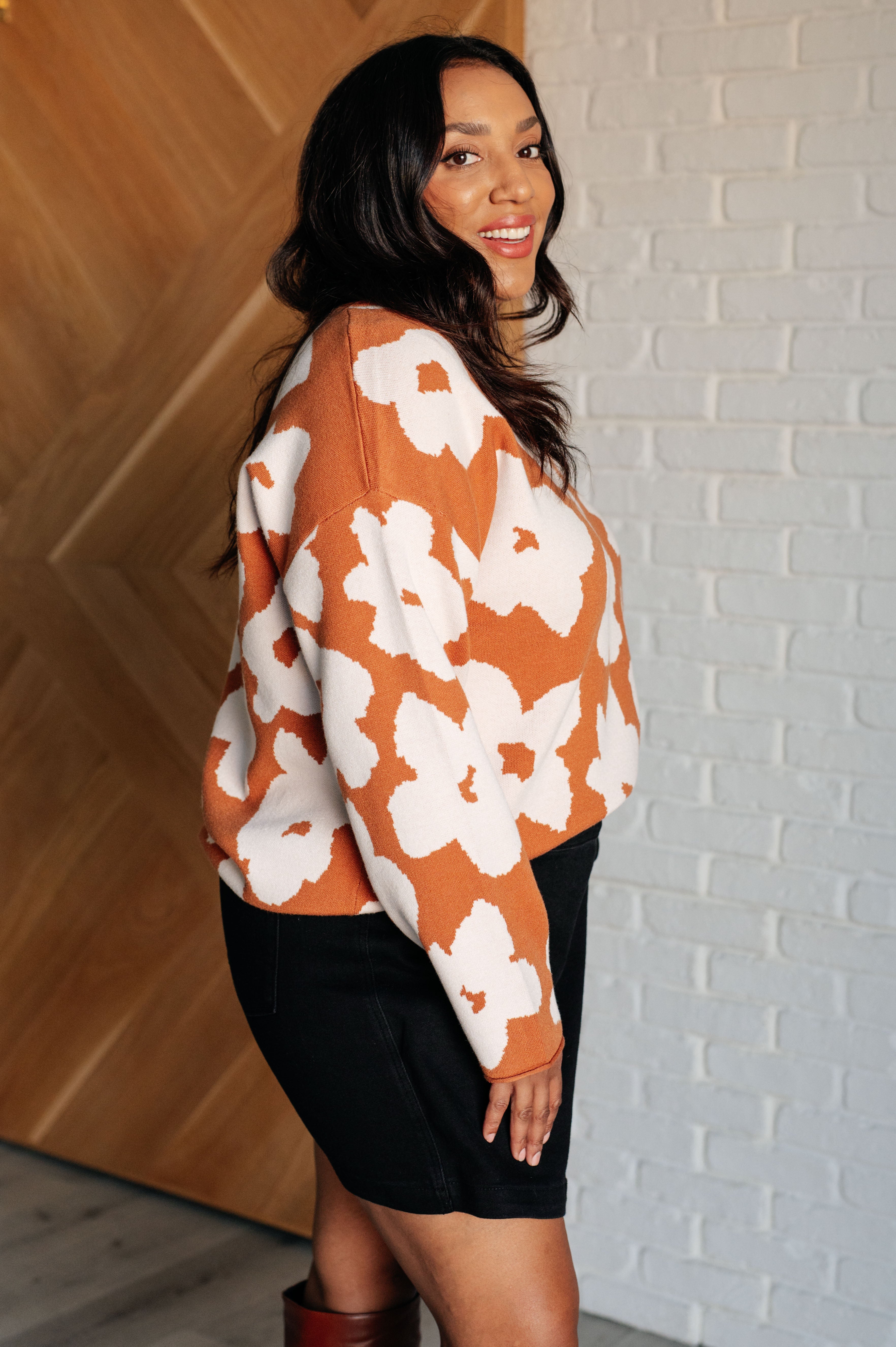 Fall Flowers Floral Sweater