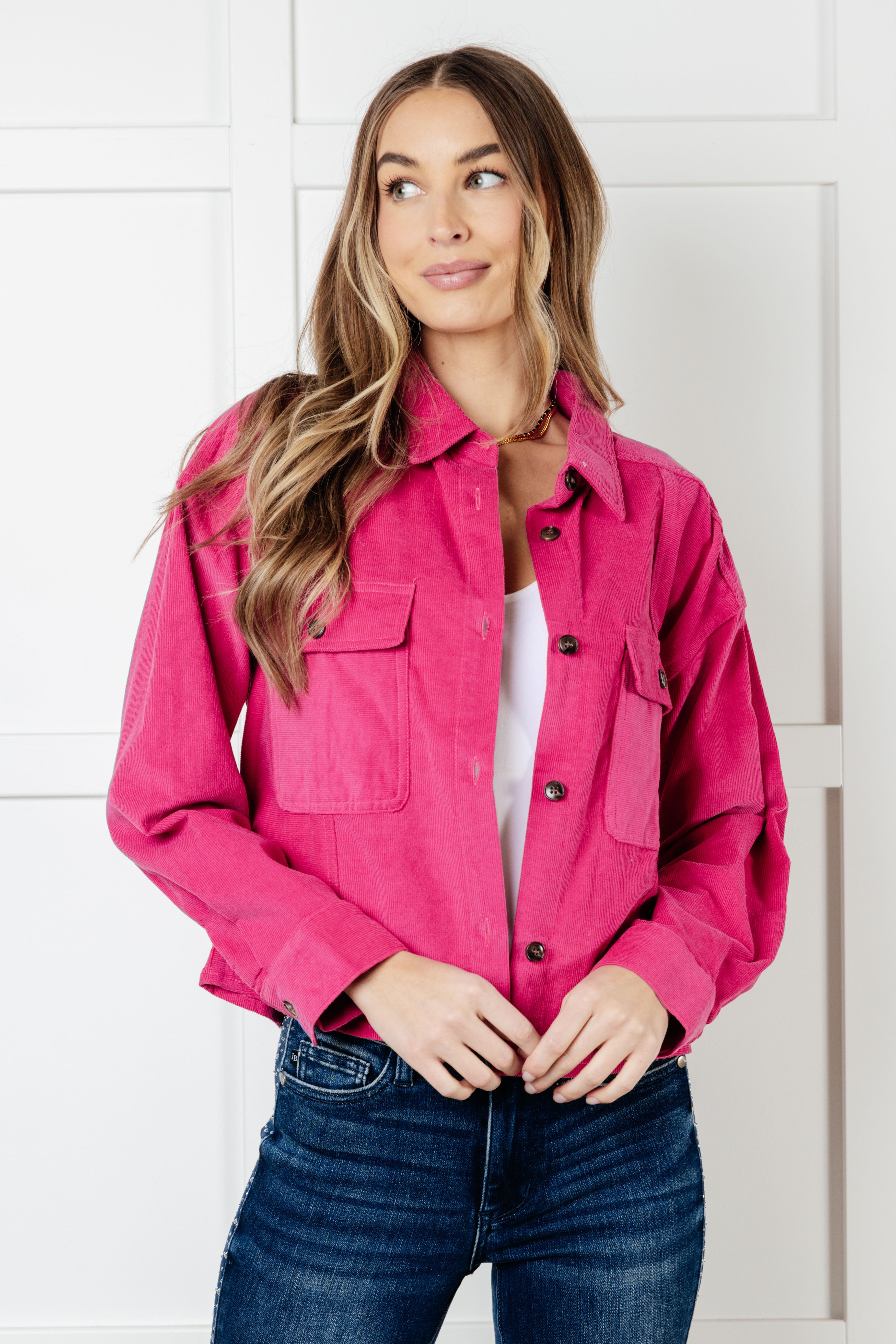 Barbie Pink Cotton Corduroy Jacket