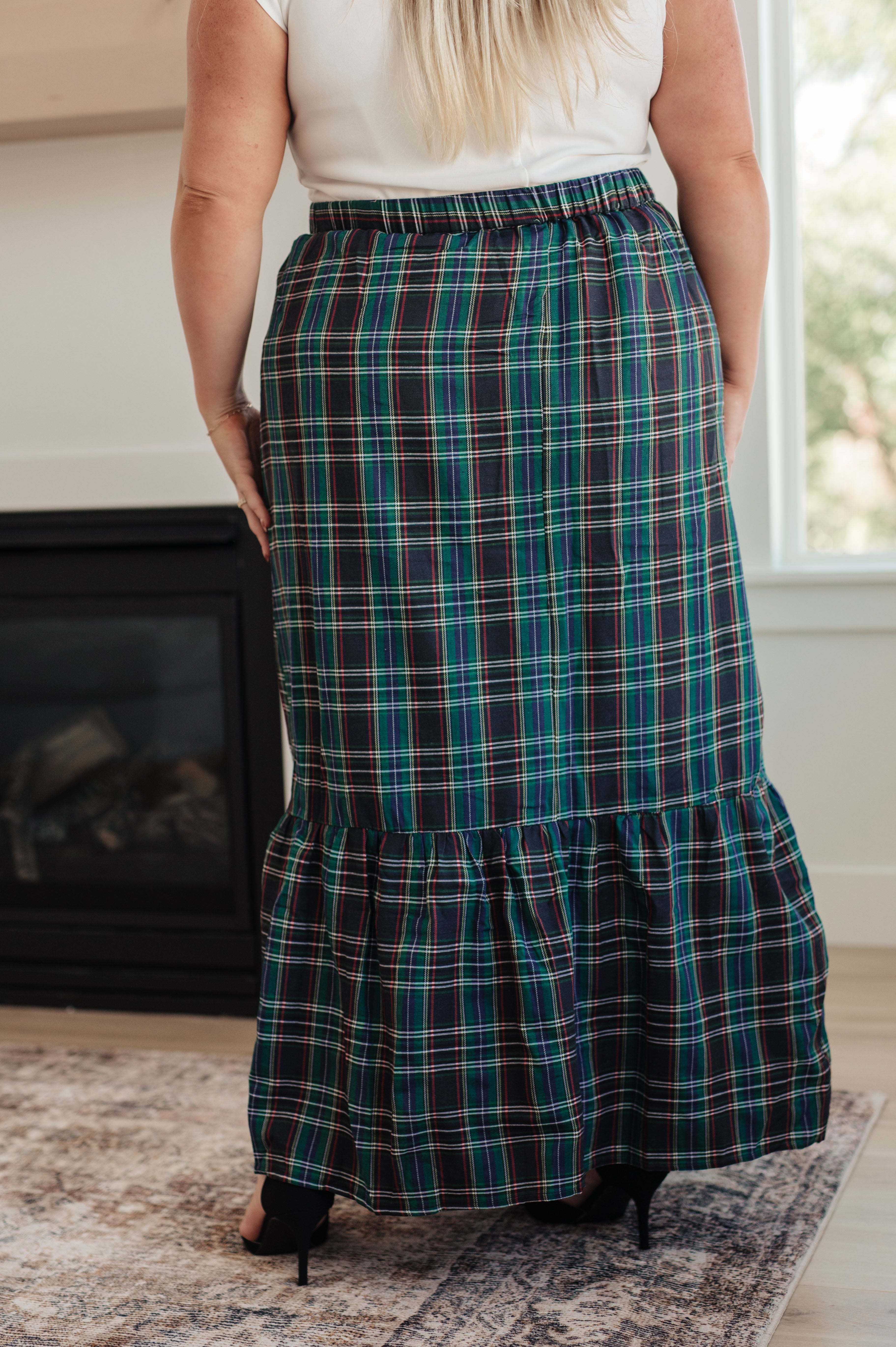 Holiday Plaid Maxi Skirt