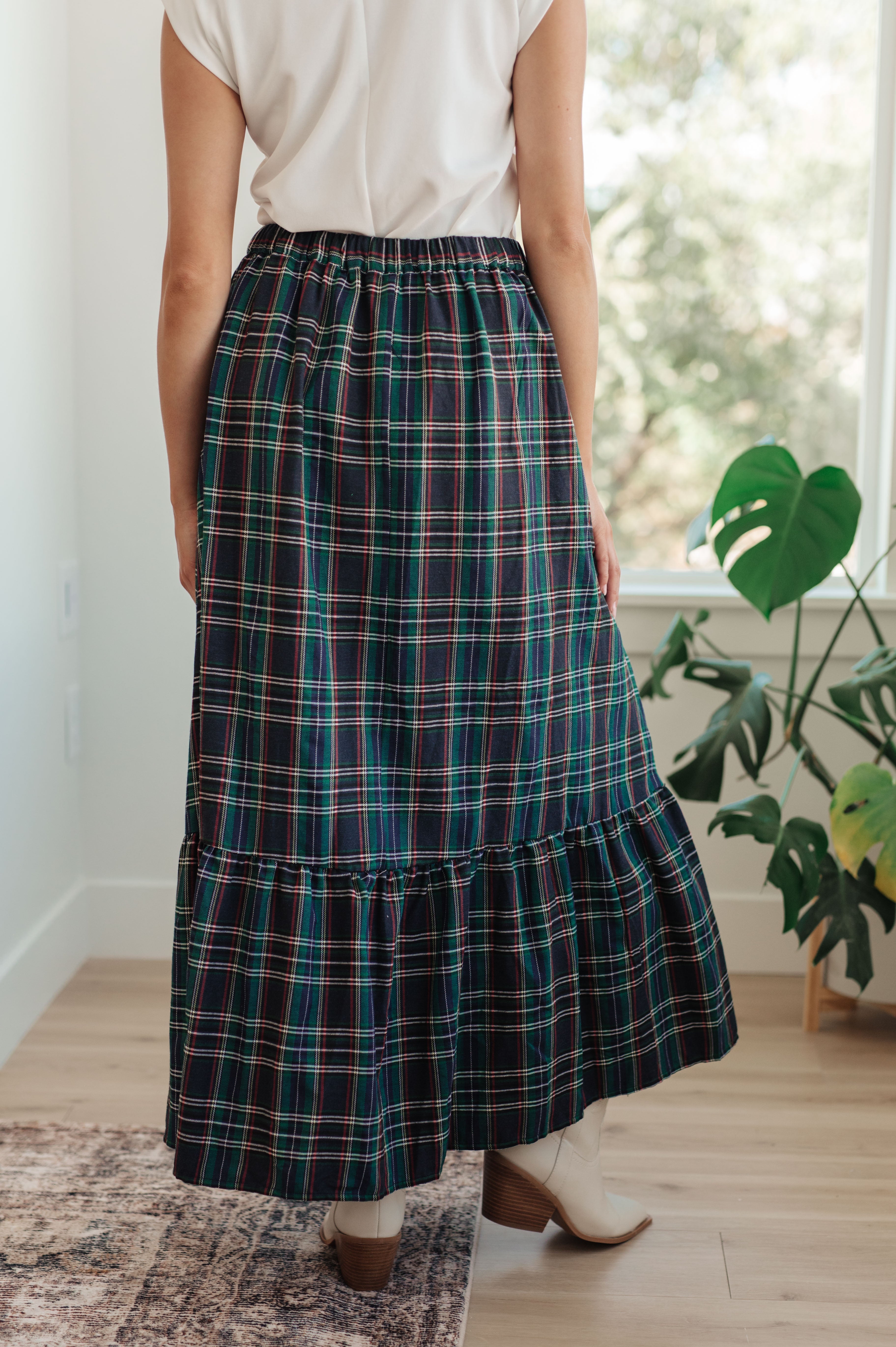 Holiday Plaid Maxi Skirt