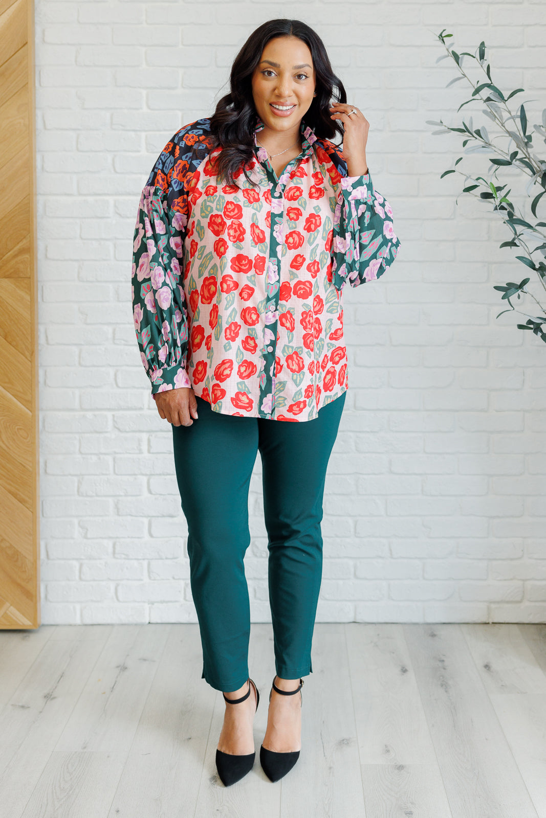 Poppy Fields Button Up Blouse