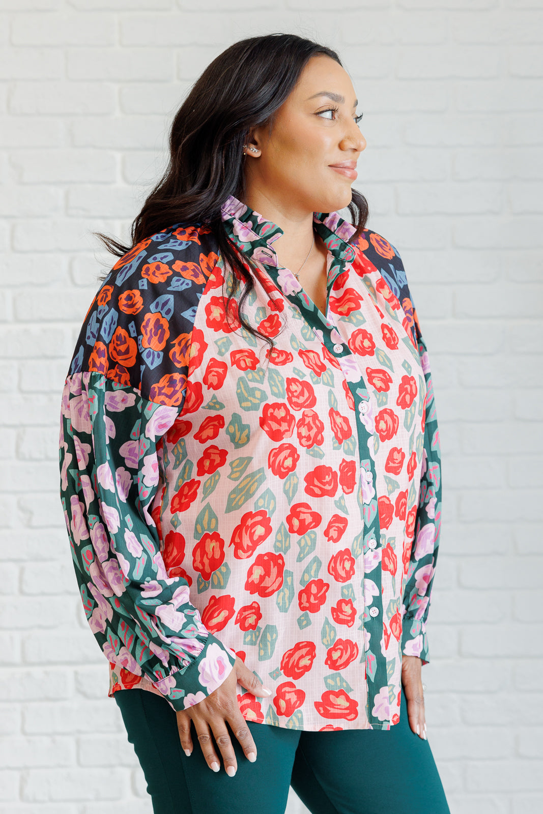 Poppy Fields Button Up Blouse