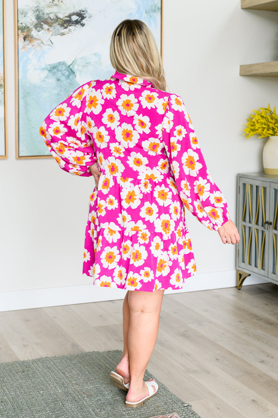 Neon Dress Magnificently Mod Floral Shirt Dress