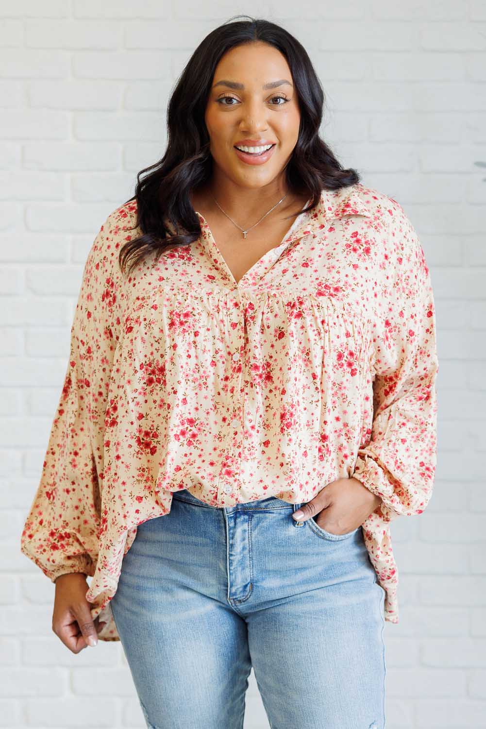 Ditsy Floral Button Down Babydoll