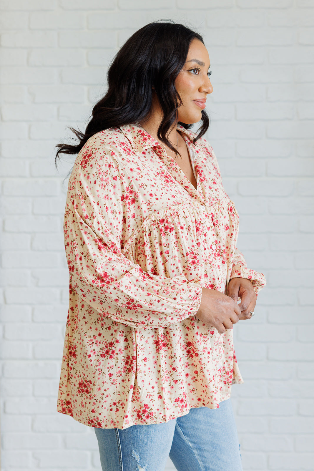 Ditsy Floral Button Down Babydoll