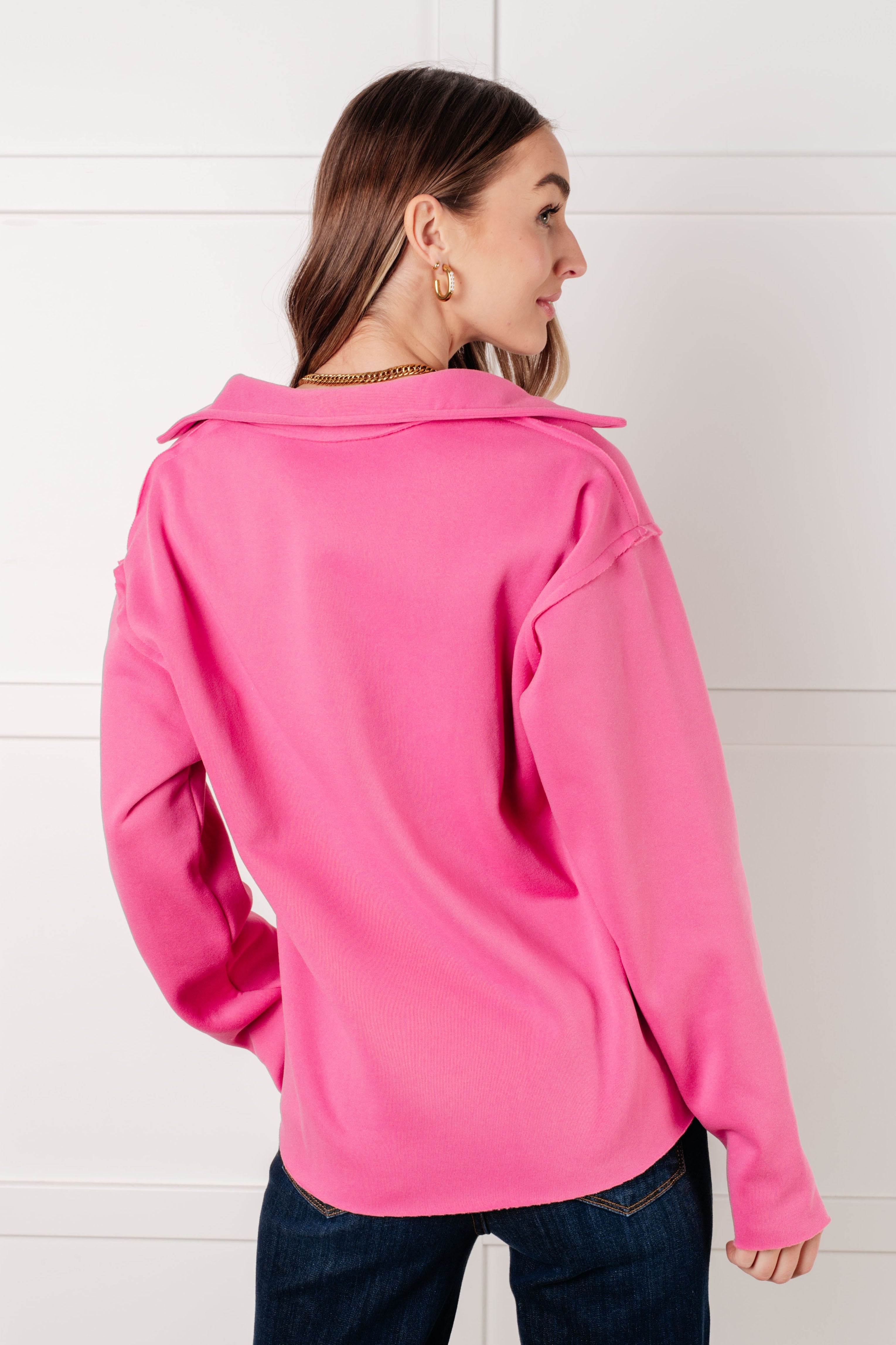 Blushing Pink Fleece Pullover Top