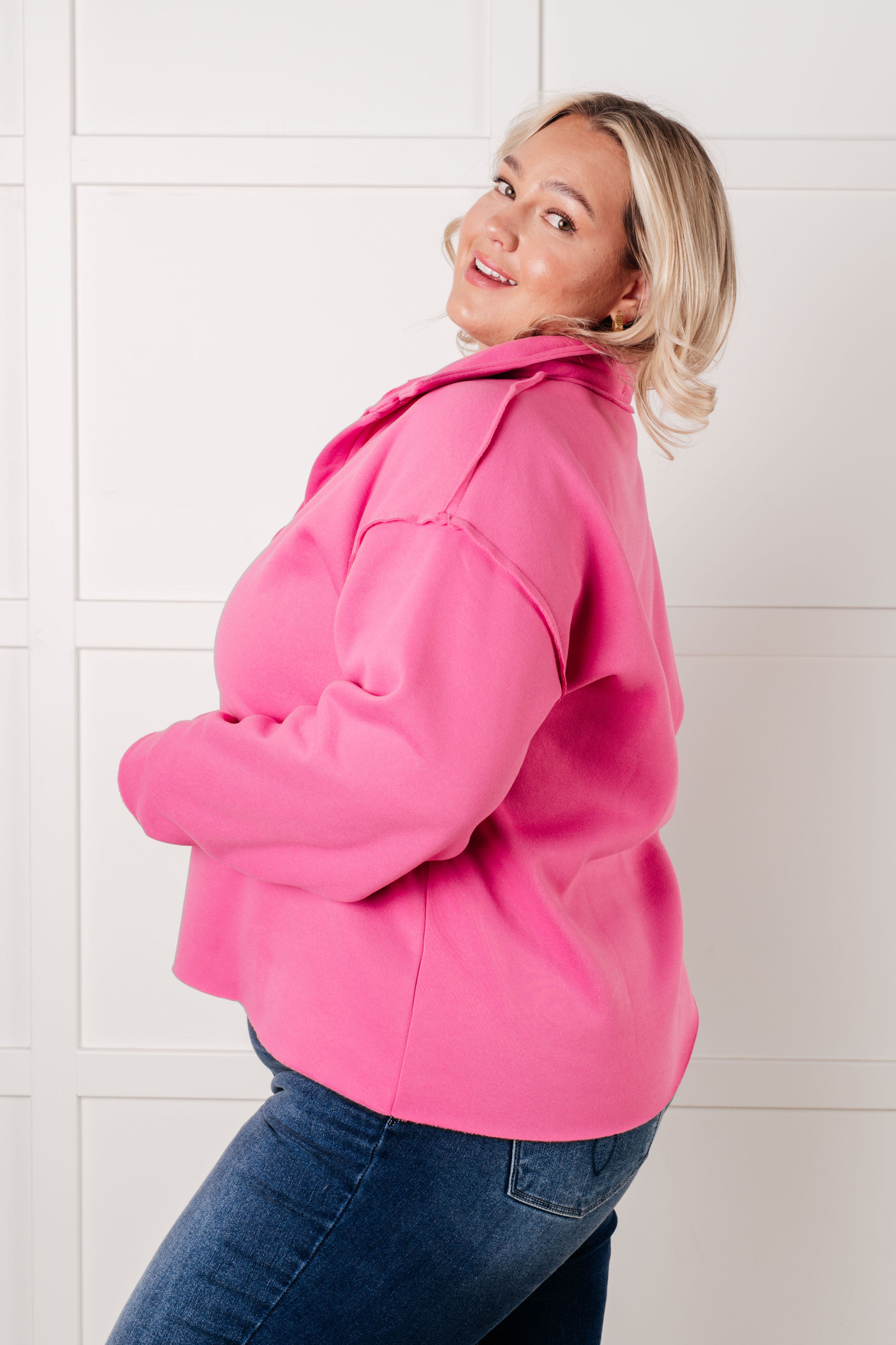 Blushing Pink Fleece Pullover Top